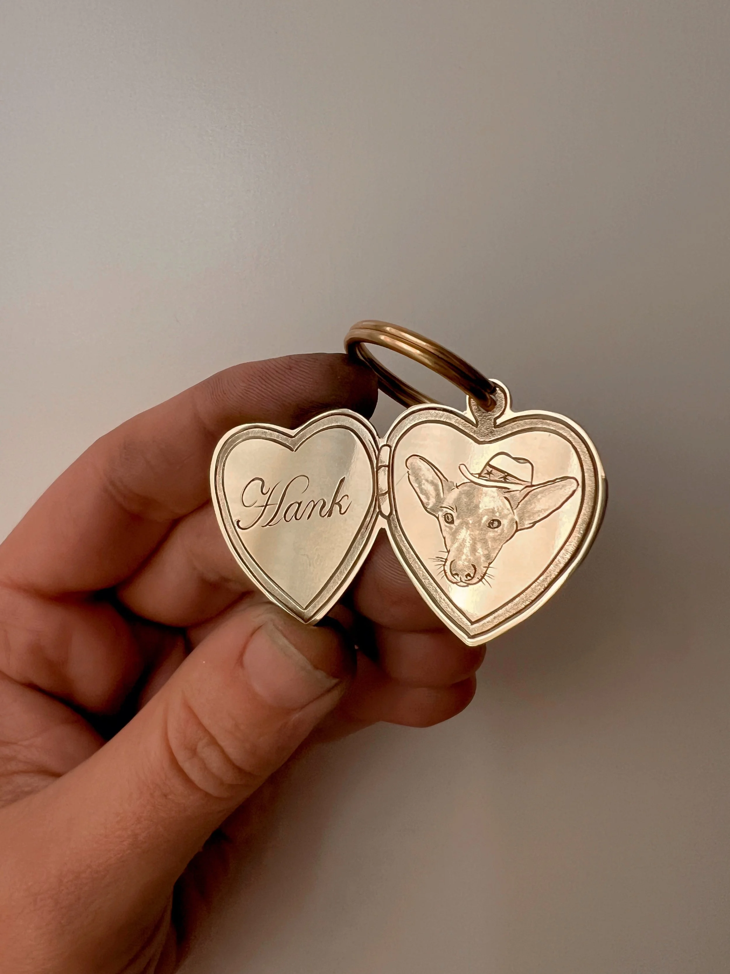 Custom Hand-Engraved Brass Pet Portrait