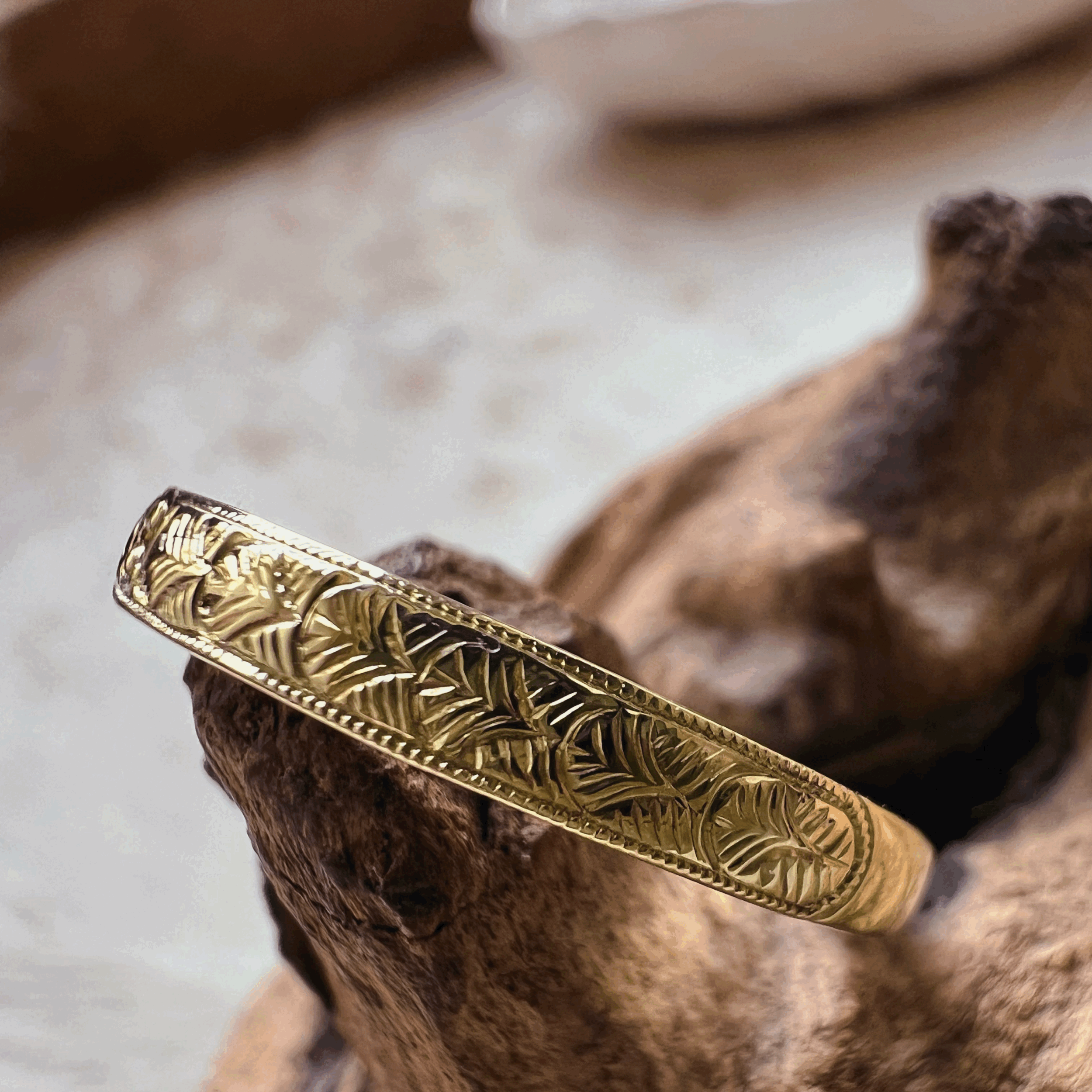 hand engraved sapphire ring