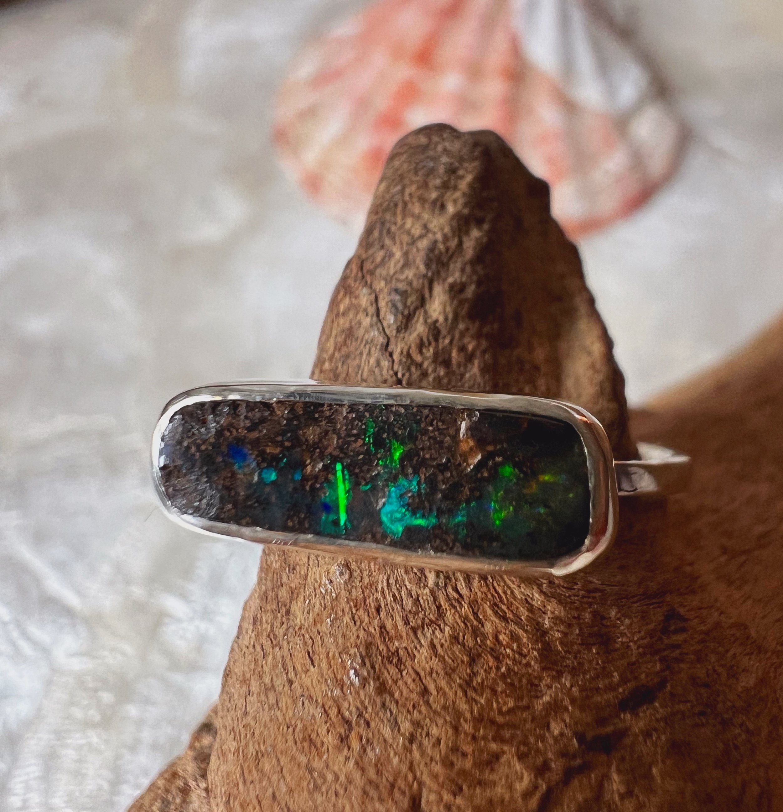 Opal and Silver Ring