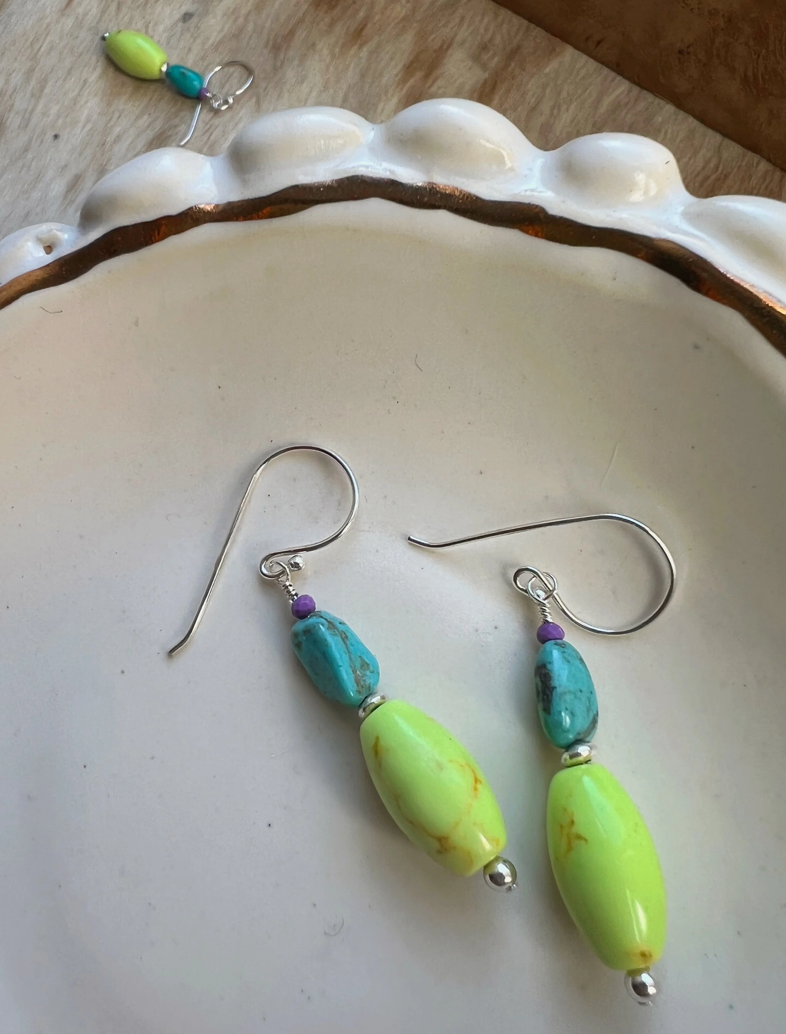 natural gemstone dangle earrings