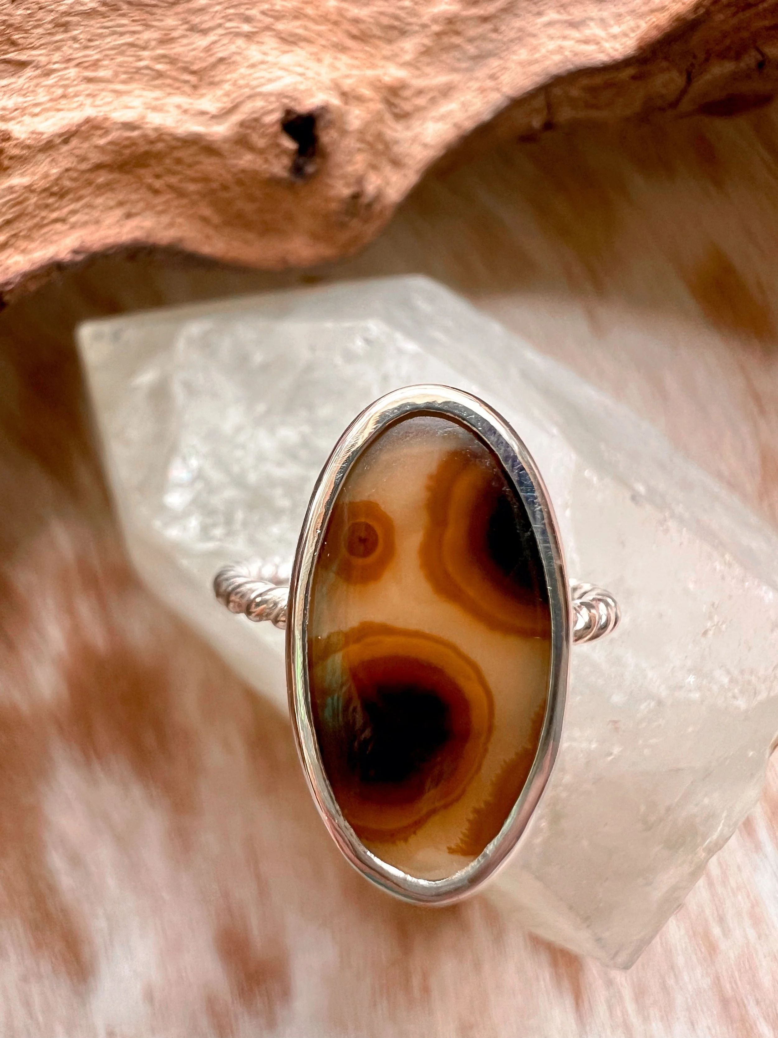 Dendritic Agate & Silver Ring