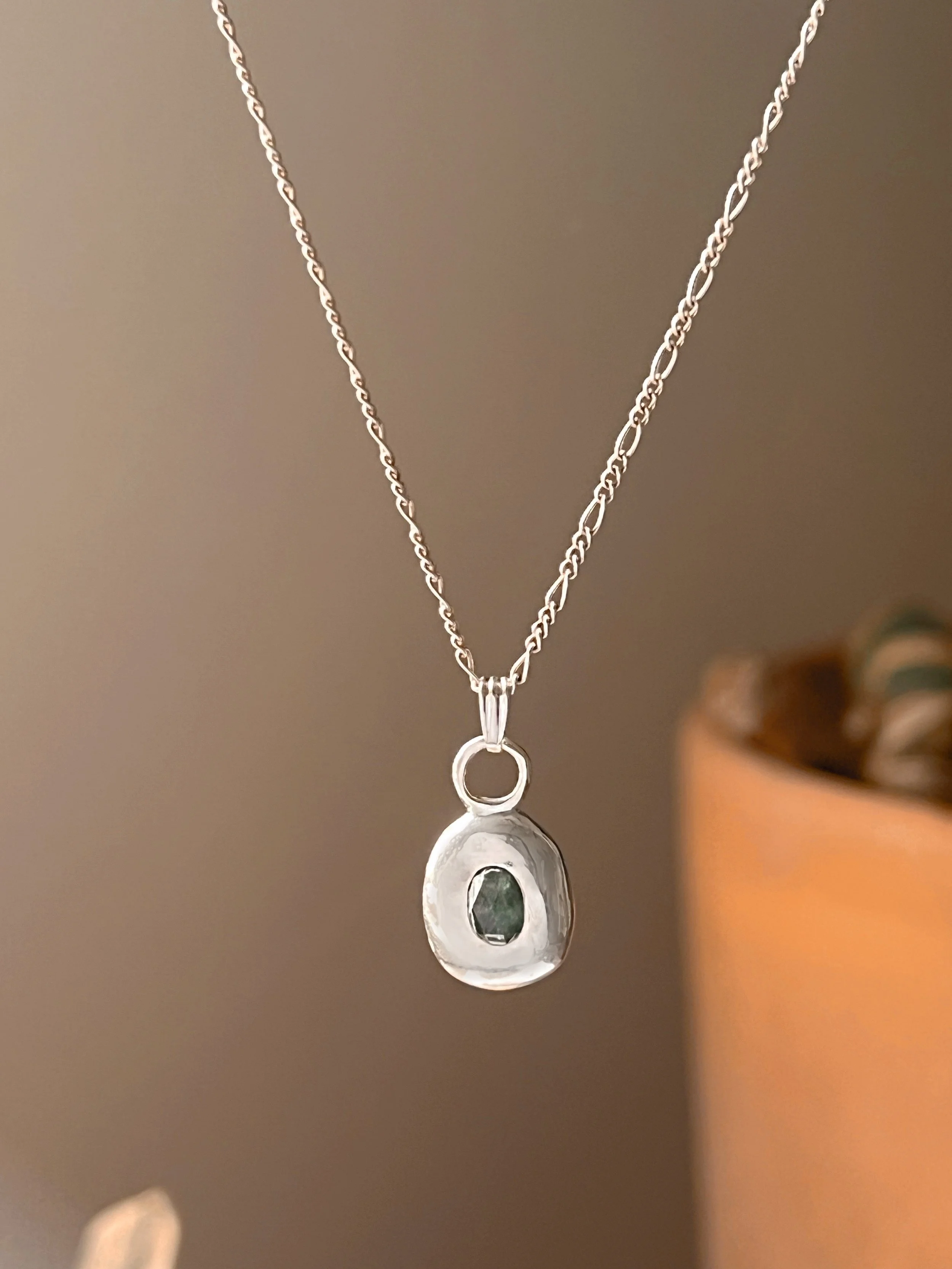 Faceted Sapphire Pebble Necklace