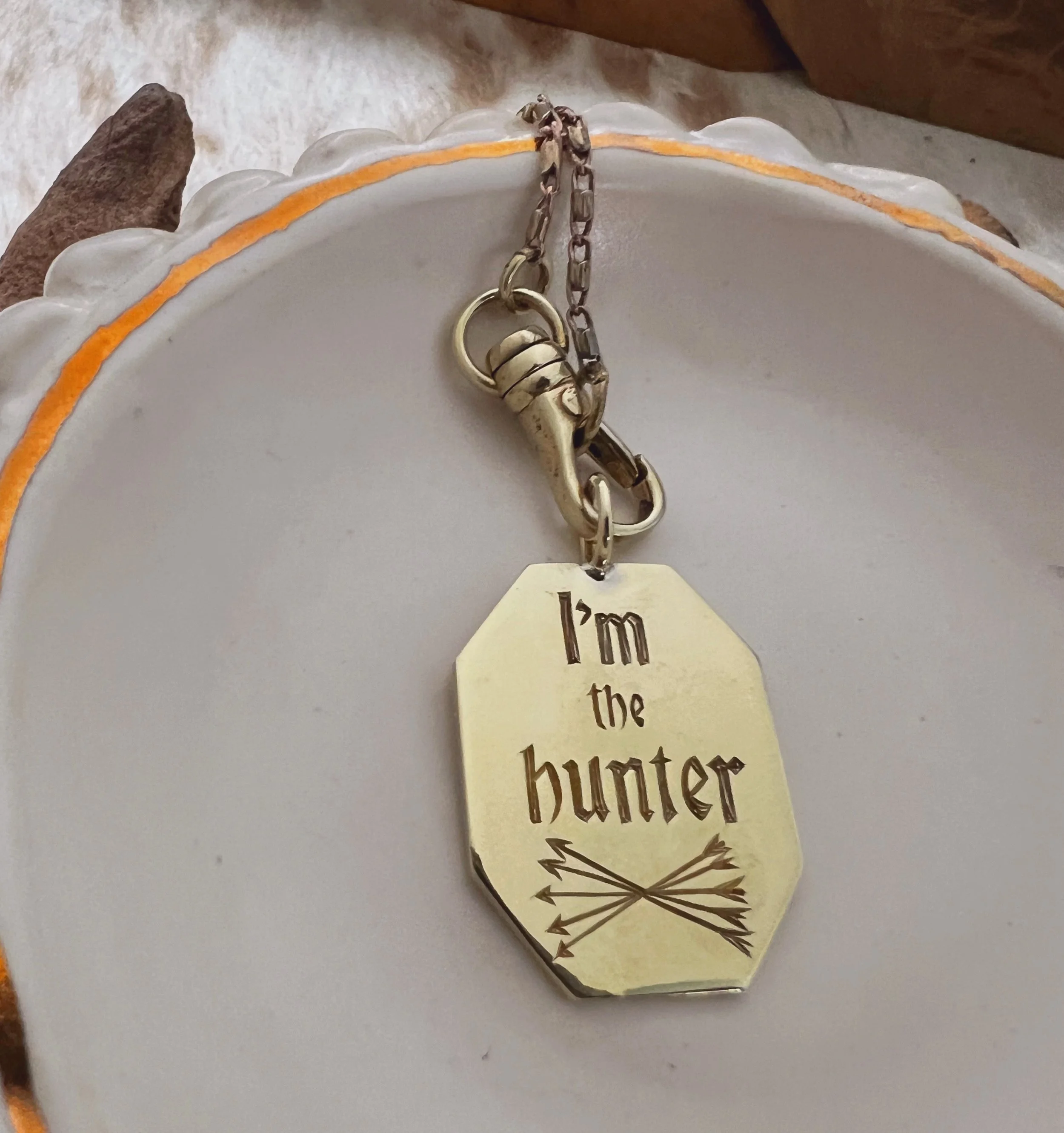 engraved Bjork pendant