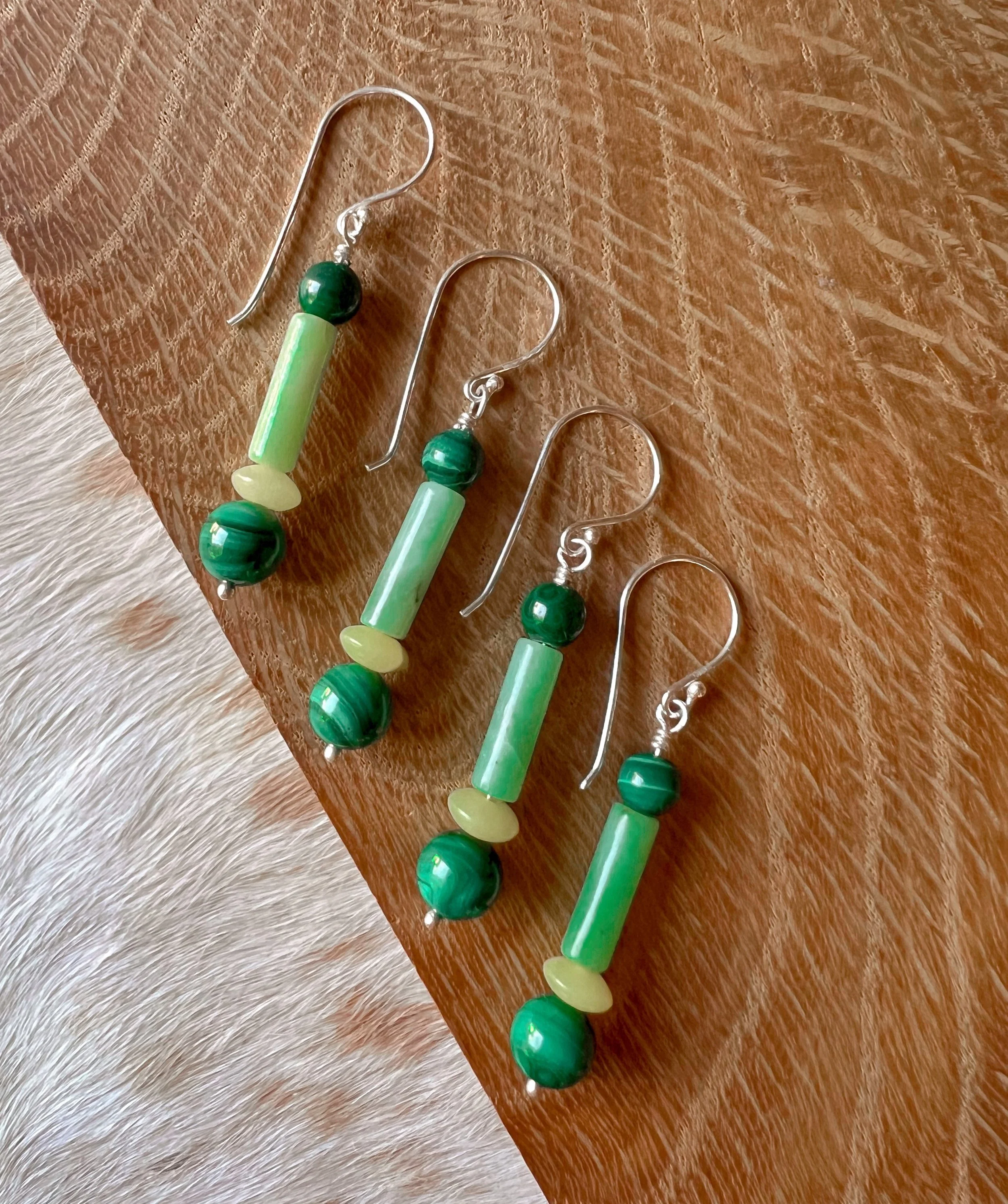 Malachite & Chrysoprase  Earrings