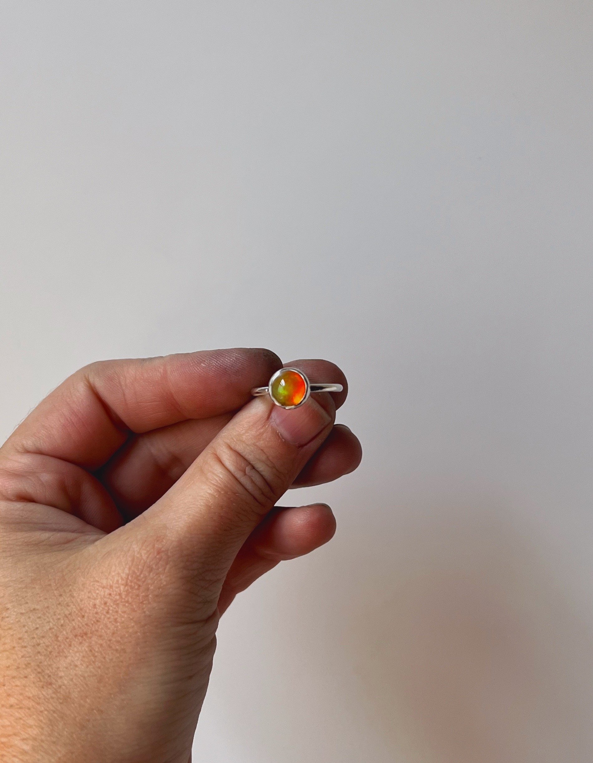 opal and silver ring