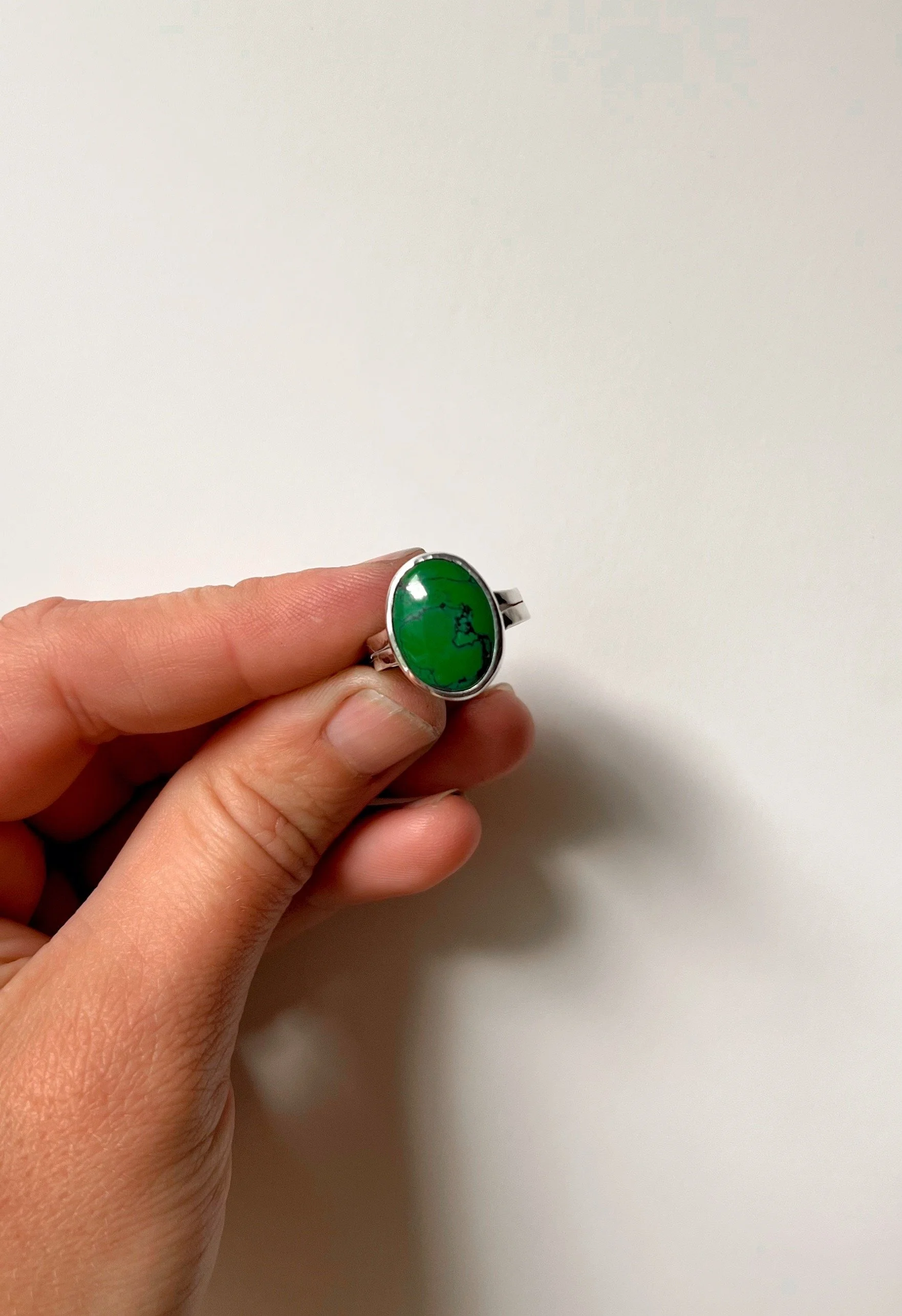 Turquoise and silver ring