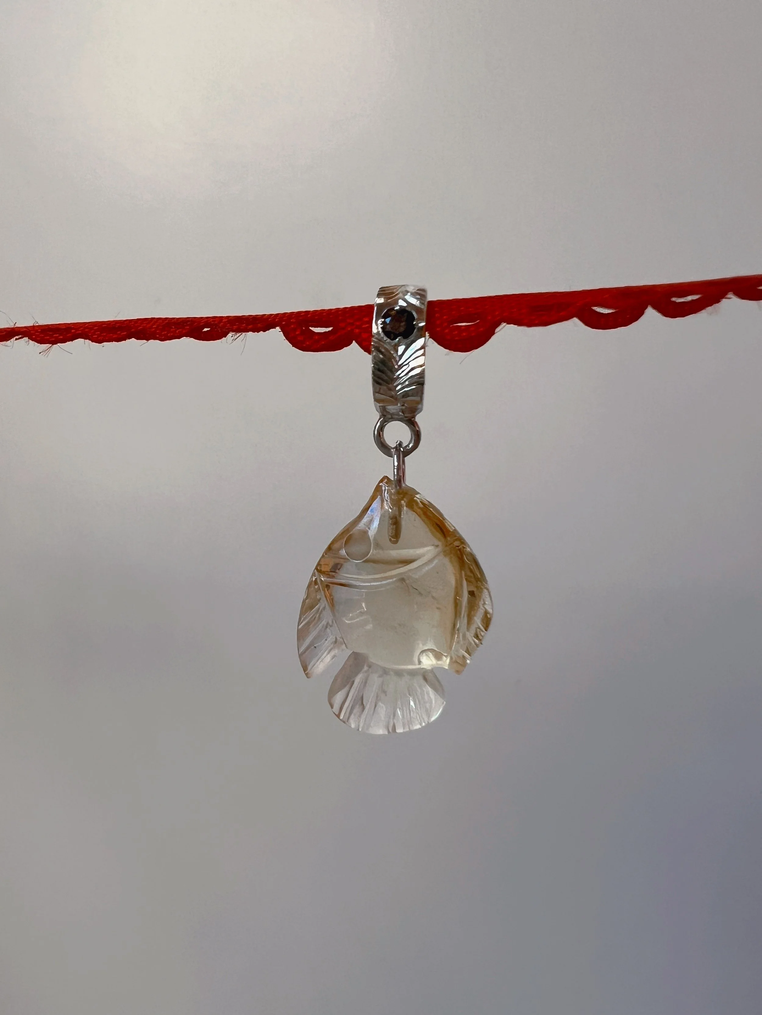 gemstone fish pendant
