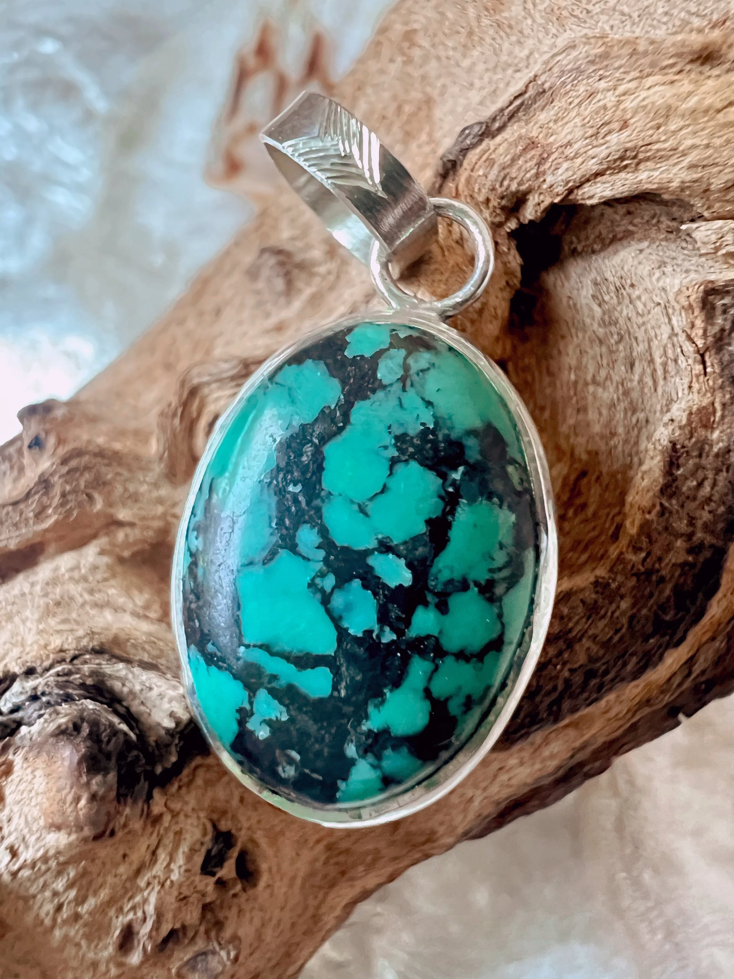 Turquoise & silver pendant