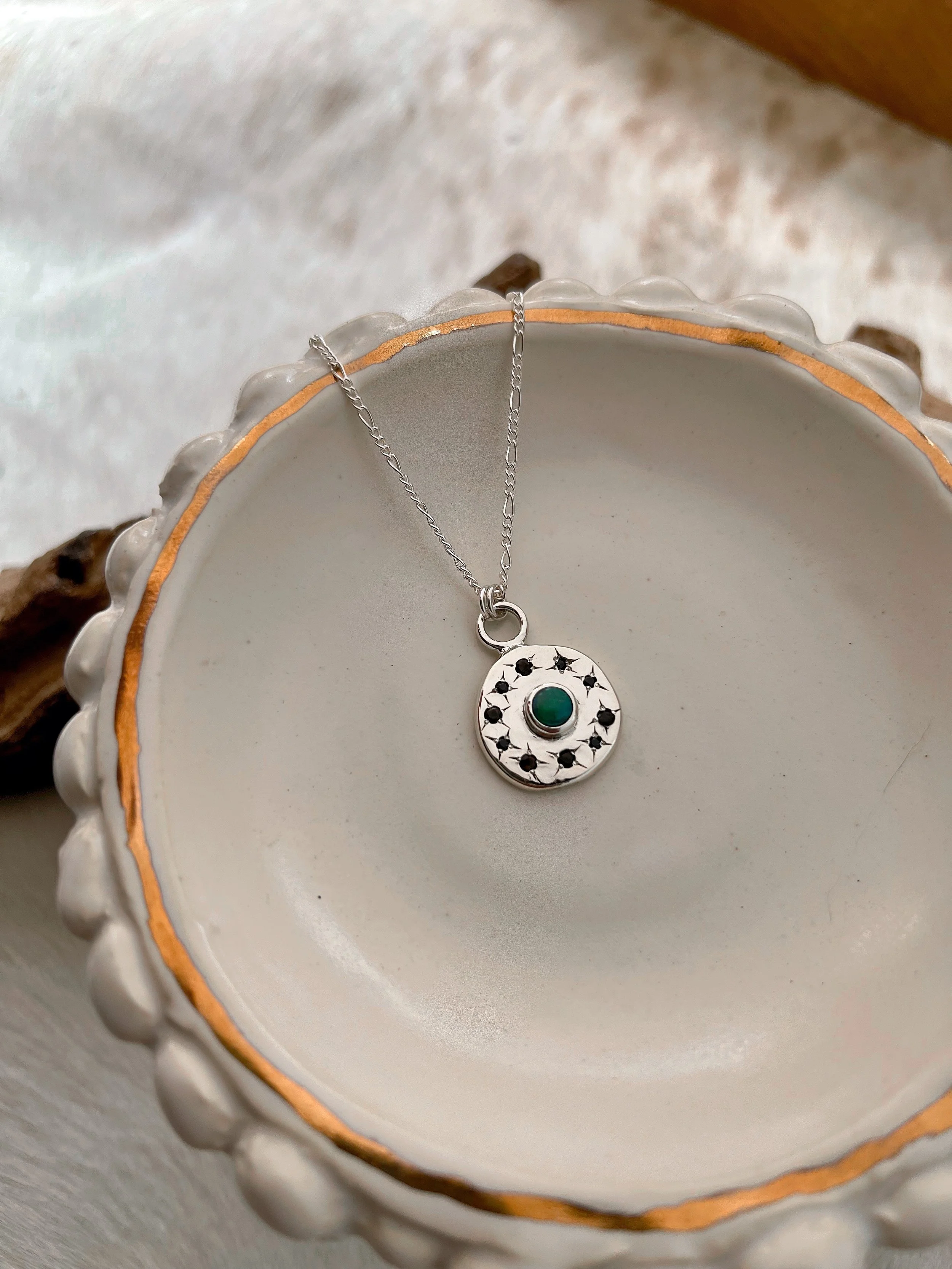 black opal & Silver necklace