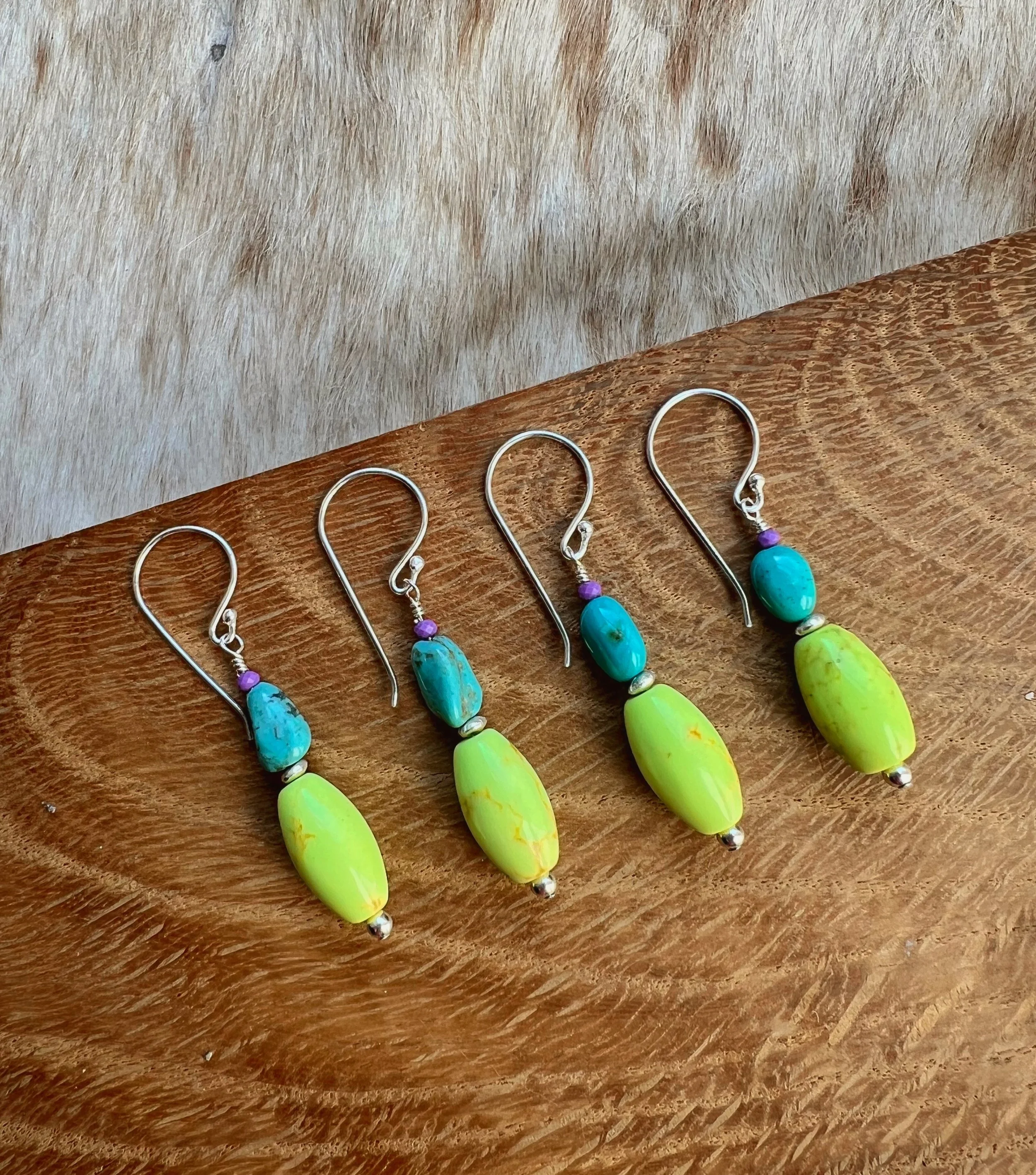 natural gemstone dangle earrings