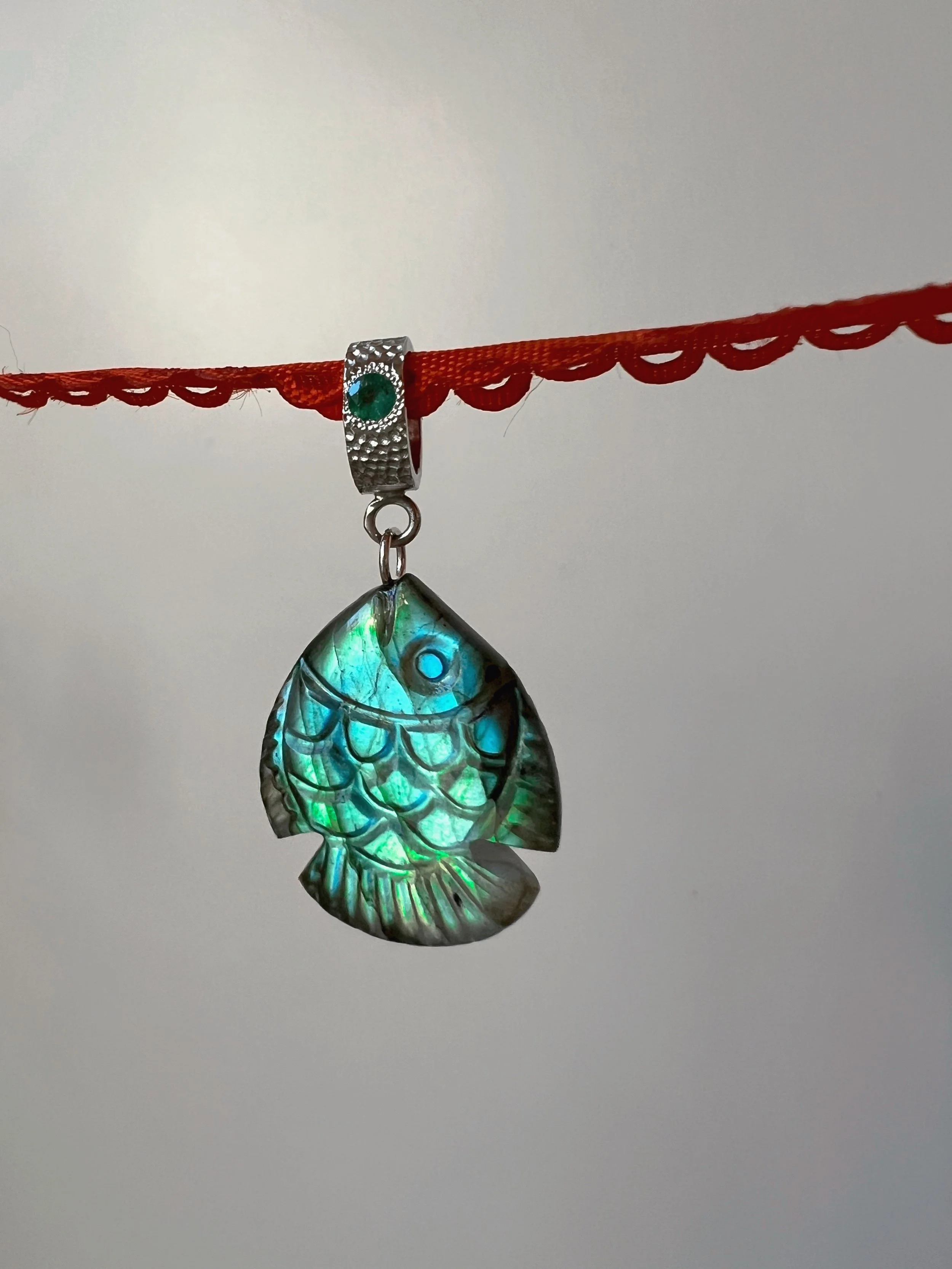 gemstone fish charm
