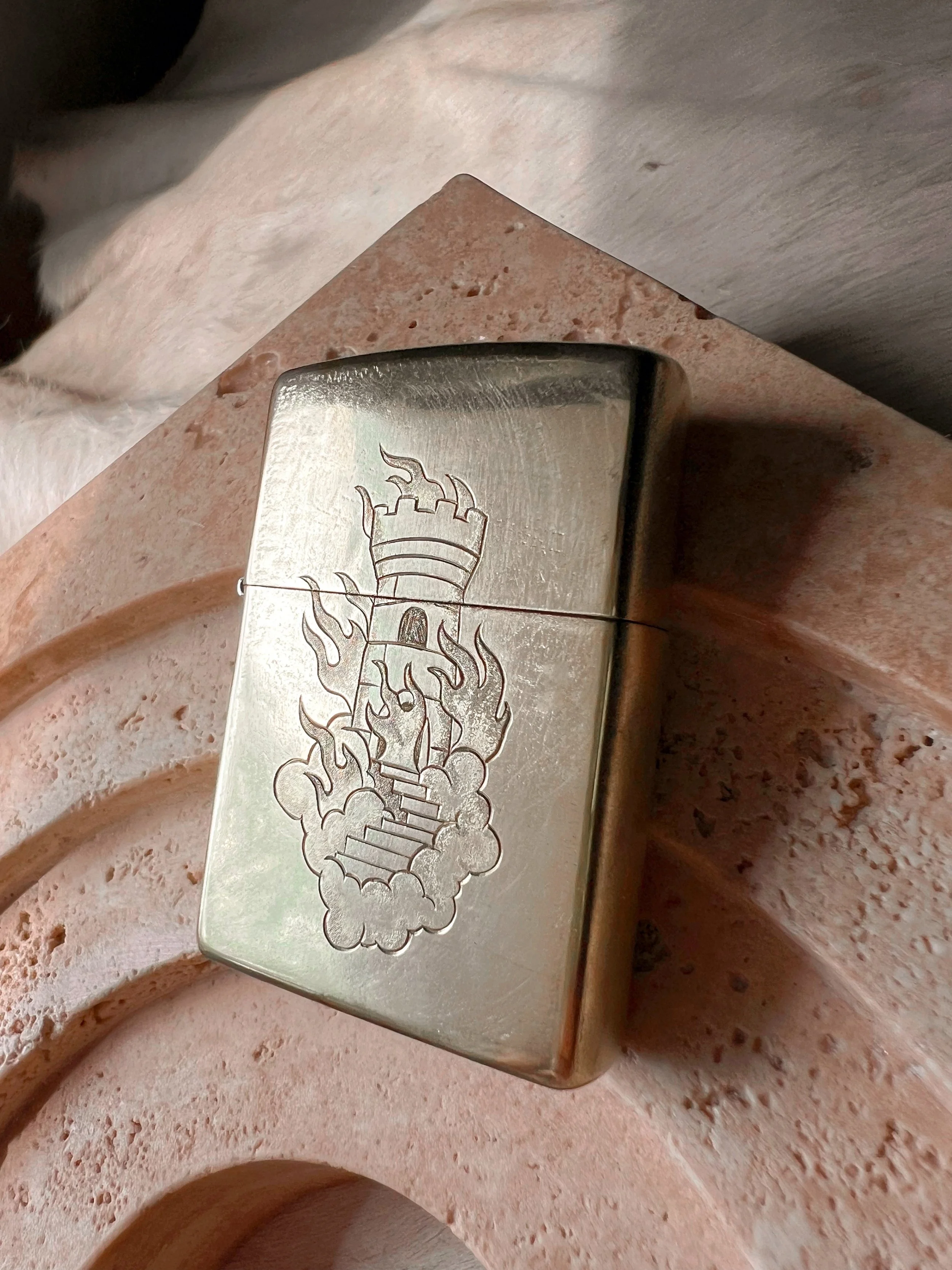 Hand engraved brass Zippo lighter, your choice of 4 images