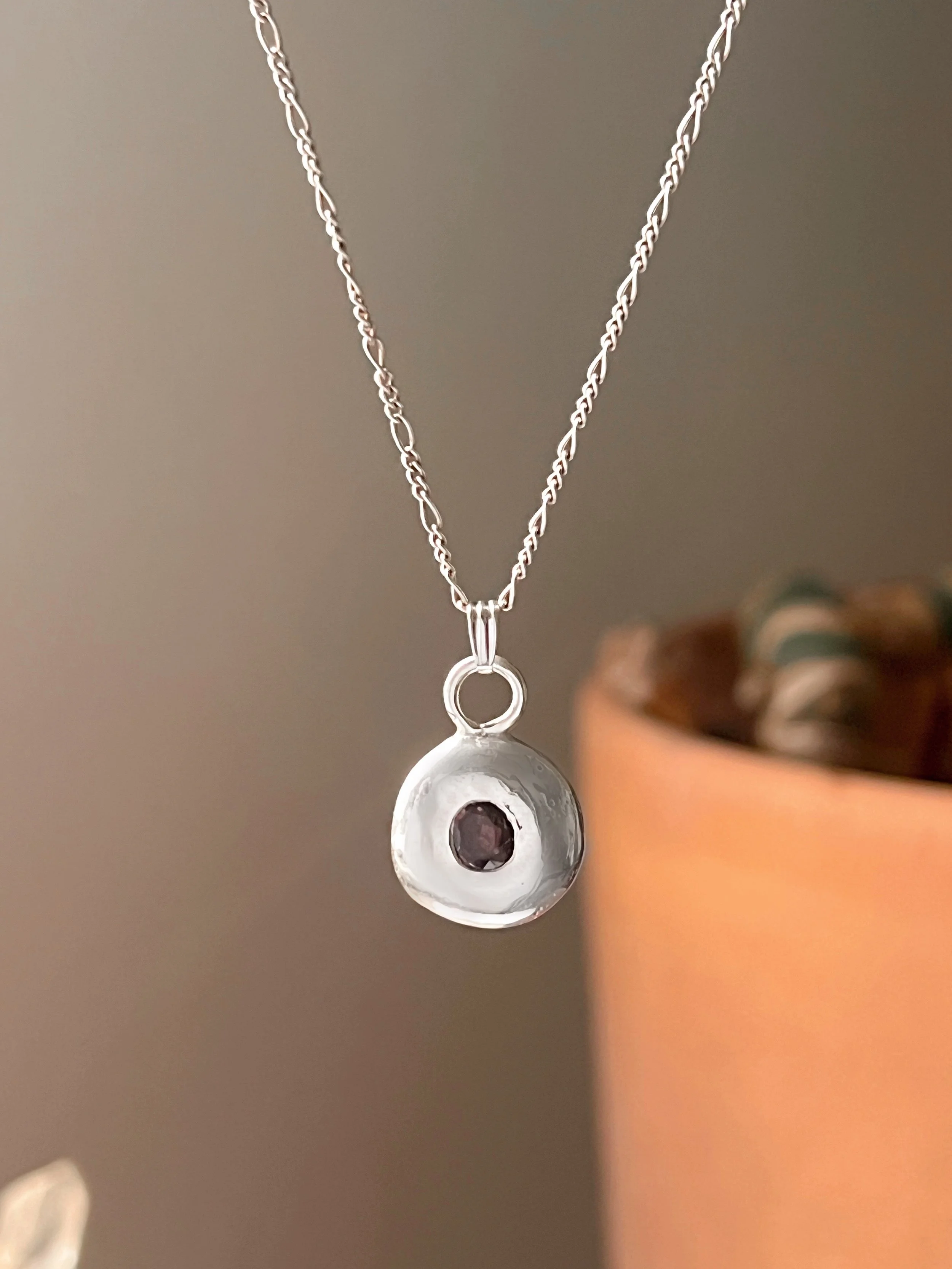 Burgundy Spinel Pebble Necklace