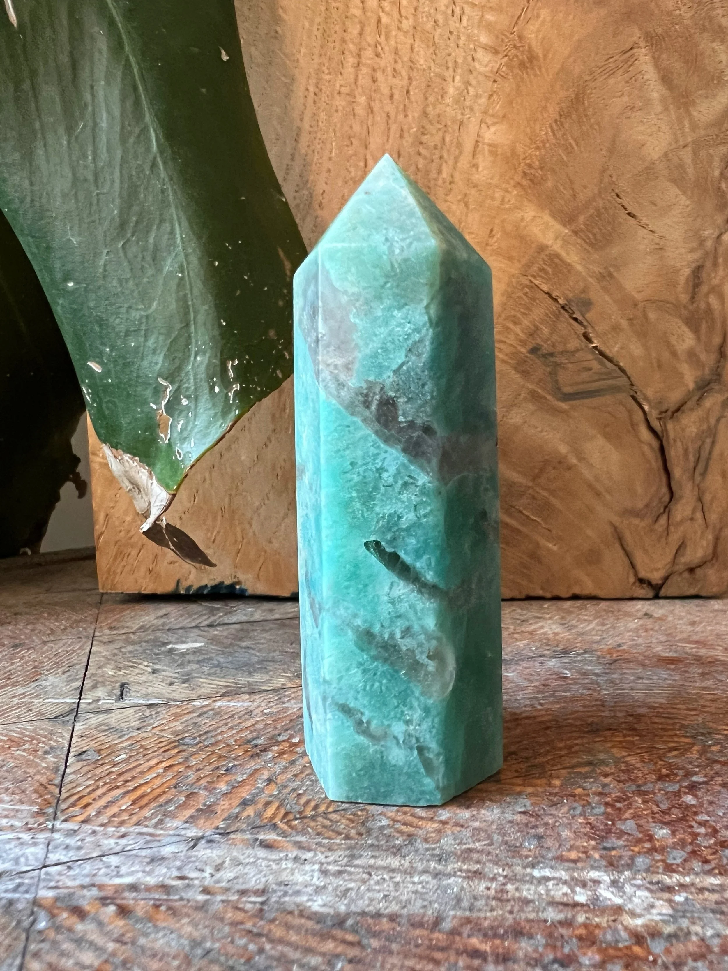 Amazonite with Smoky Quartz Tower