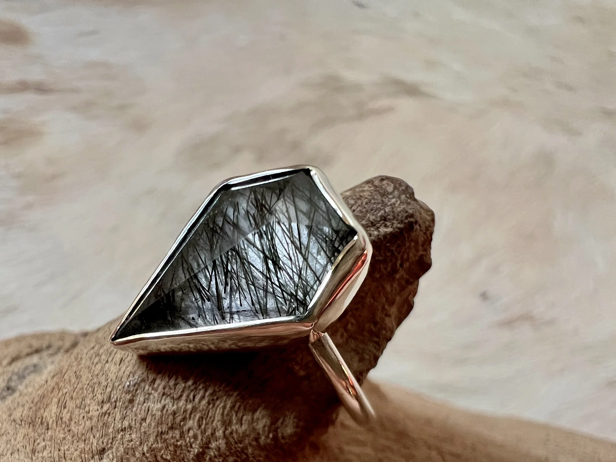 Tourmalated Quartz ring