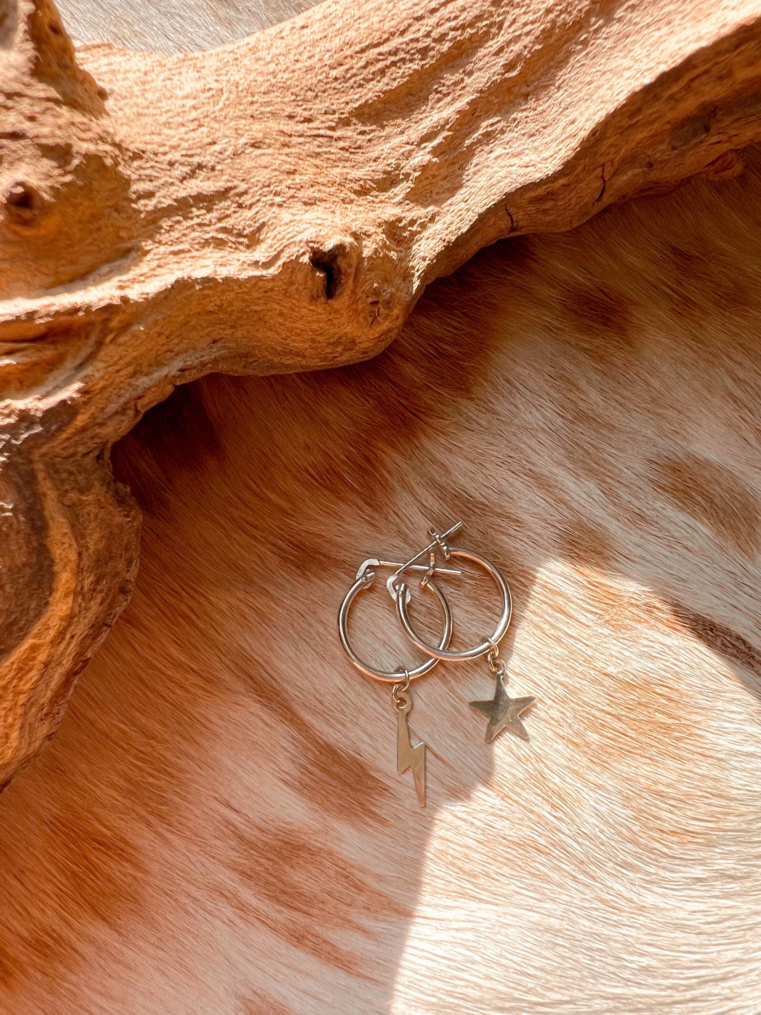 Sterling silver hoop earrings, your choice of charms