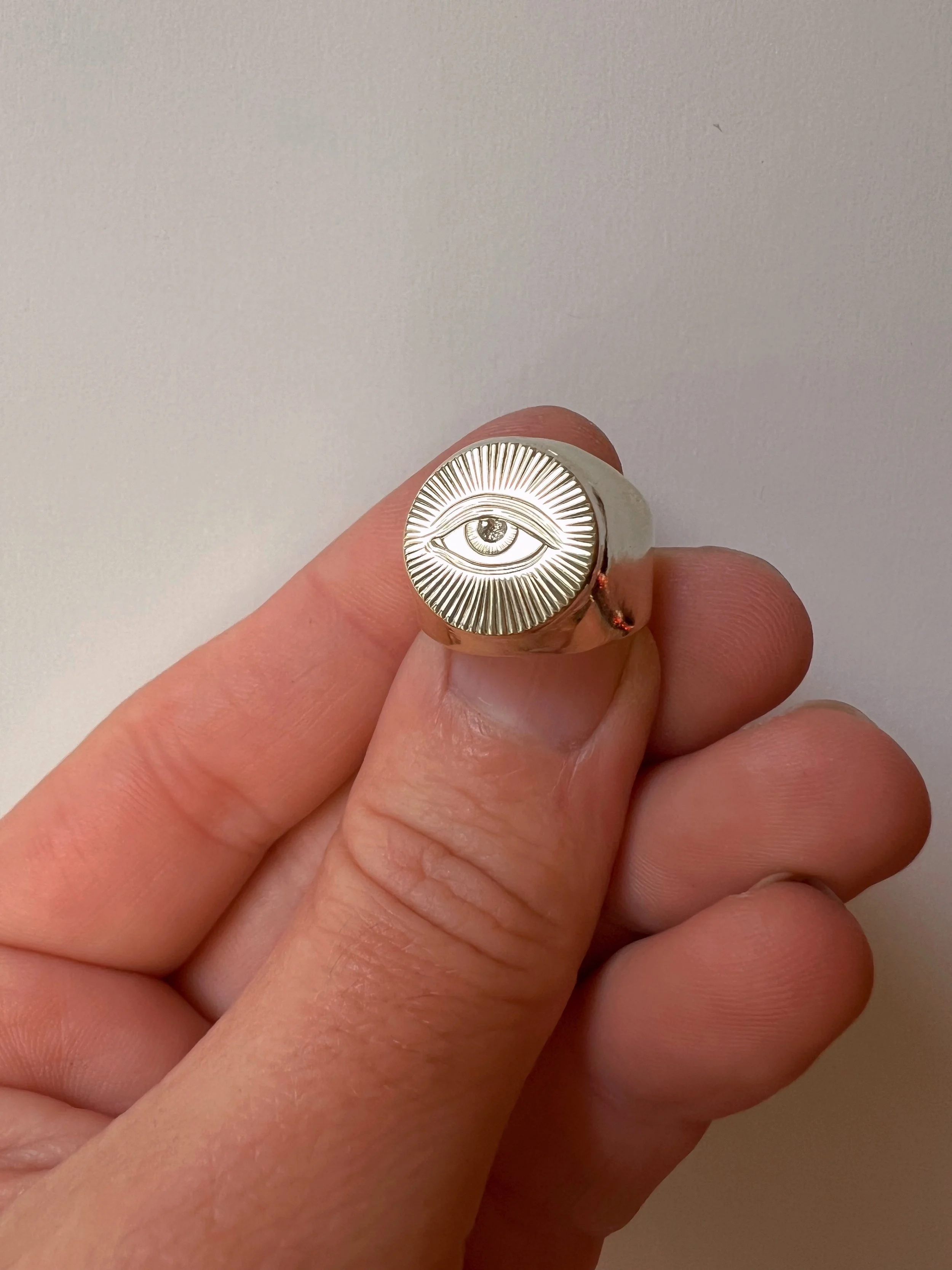 Engraved Eye Signet Ring