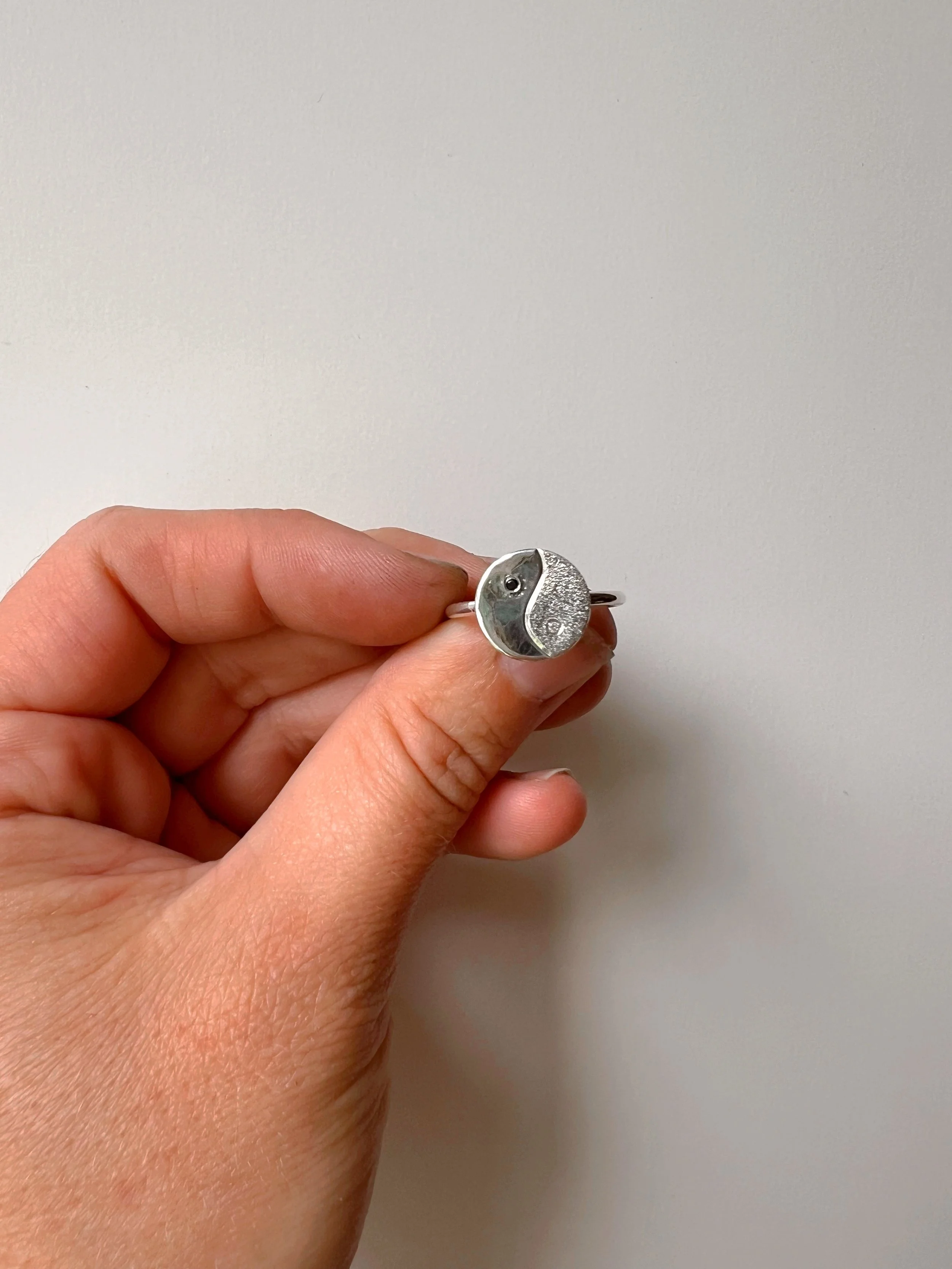 yin yang Silver ring