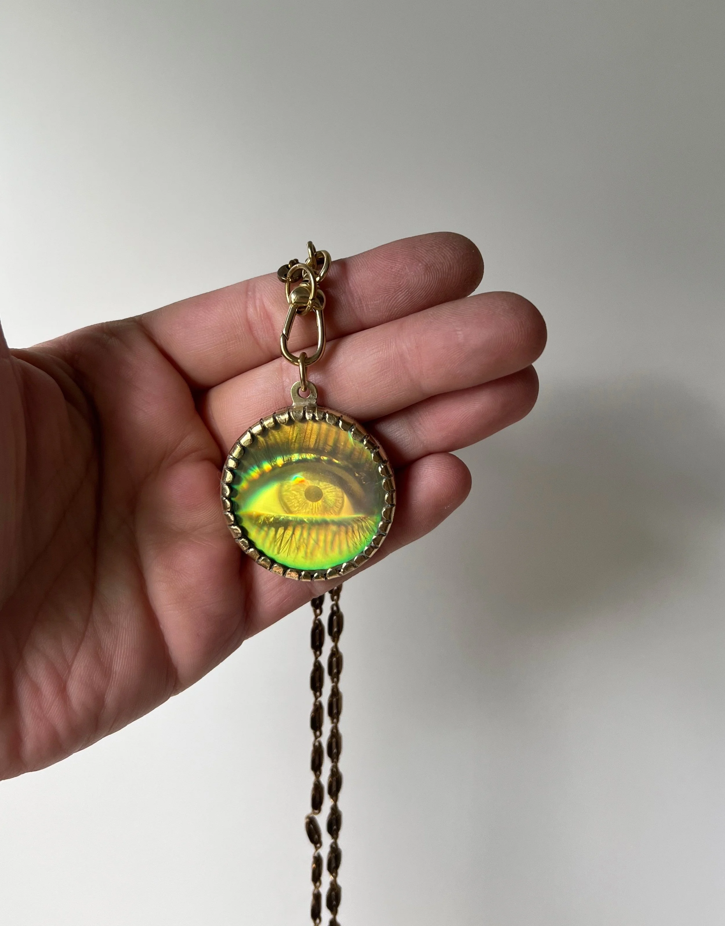Glass hologram necklace