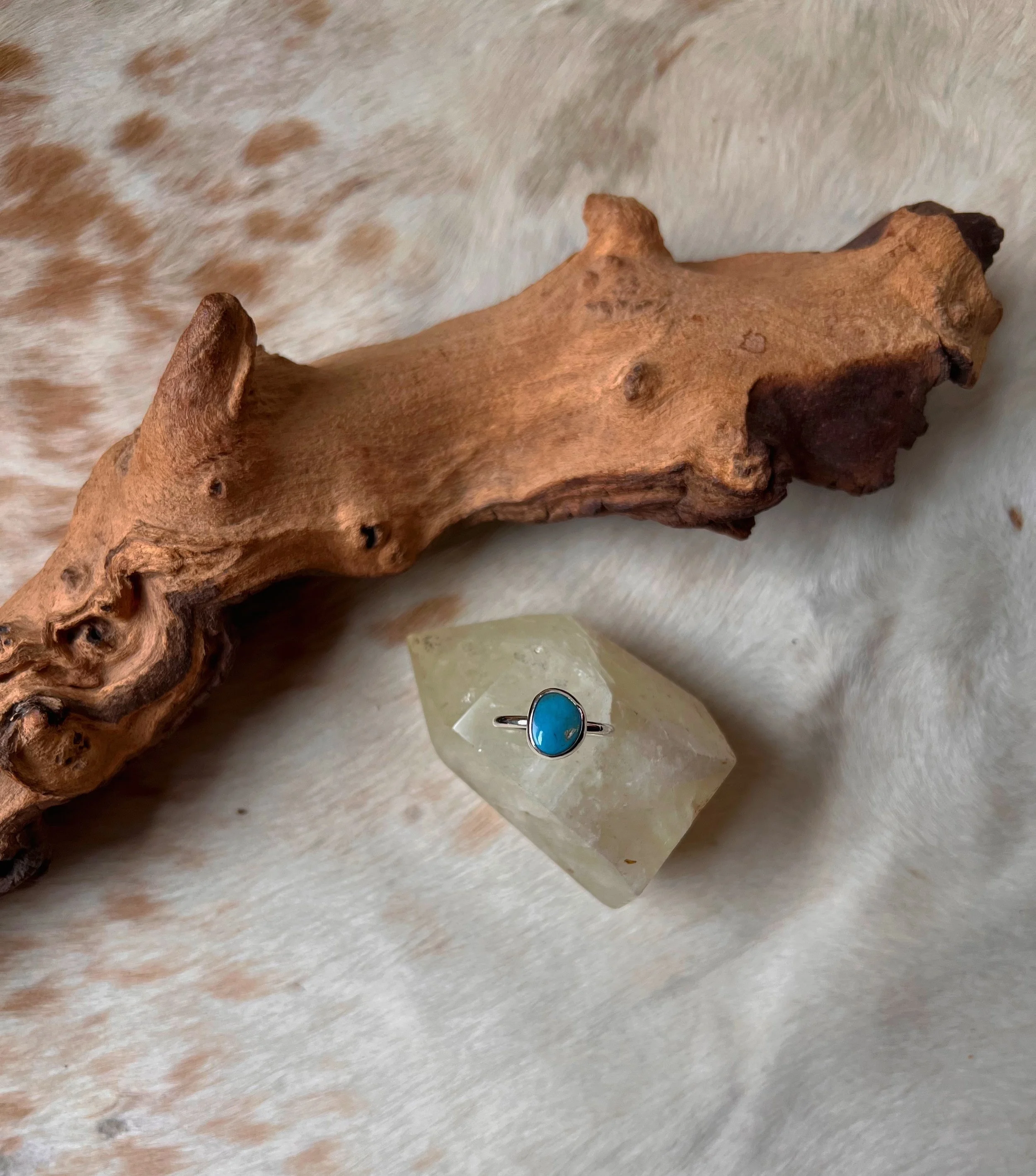american turquoise stone set in a silver ring