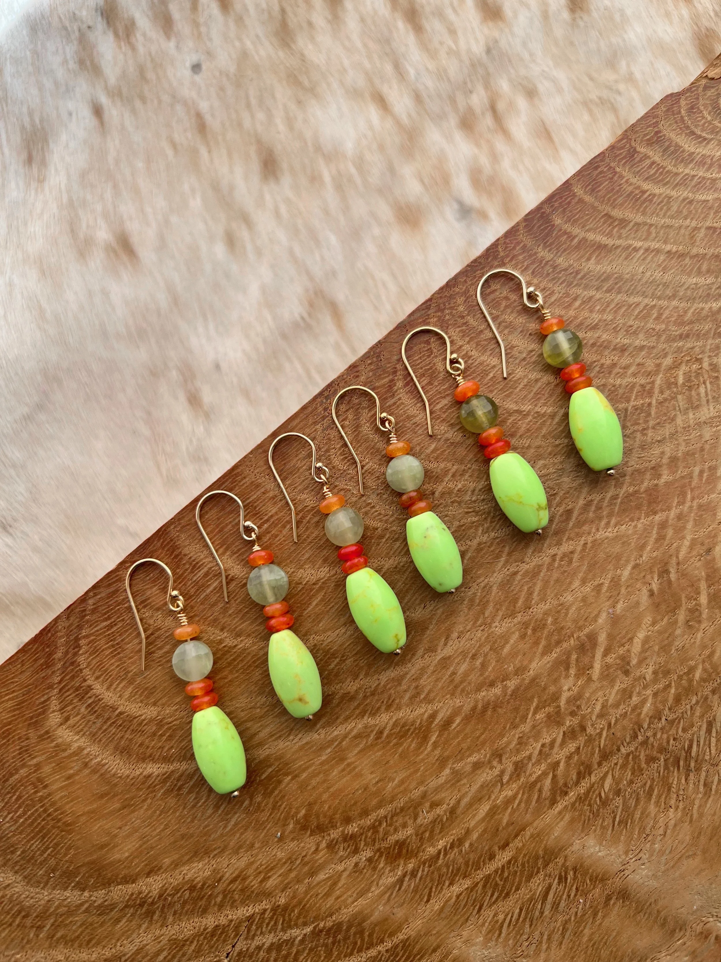 natural gemstone dangle earrings