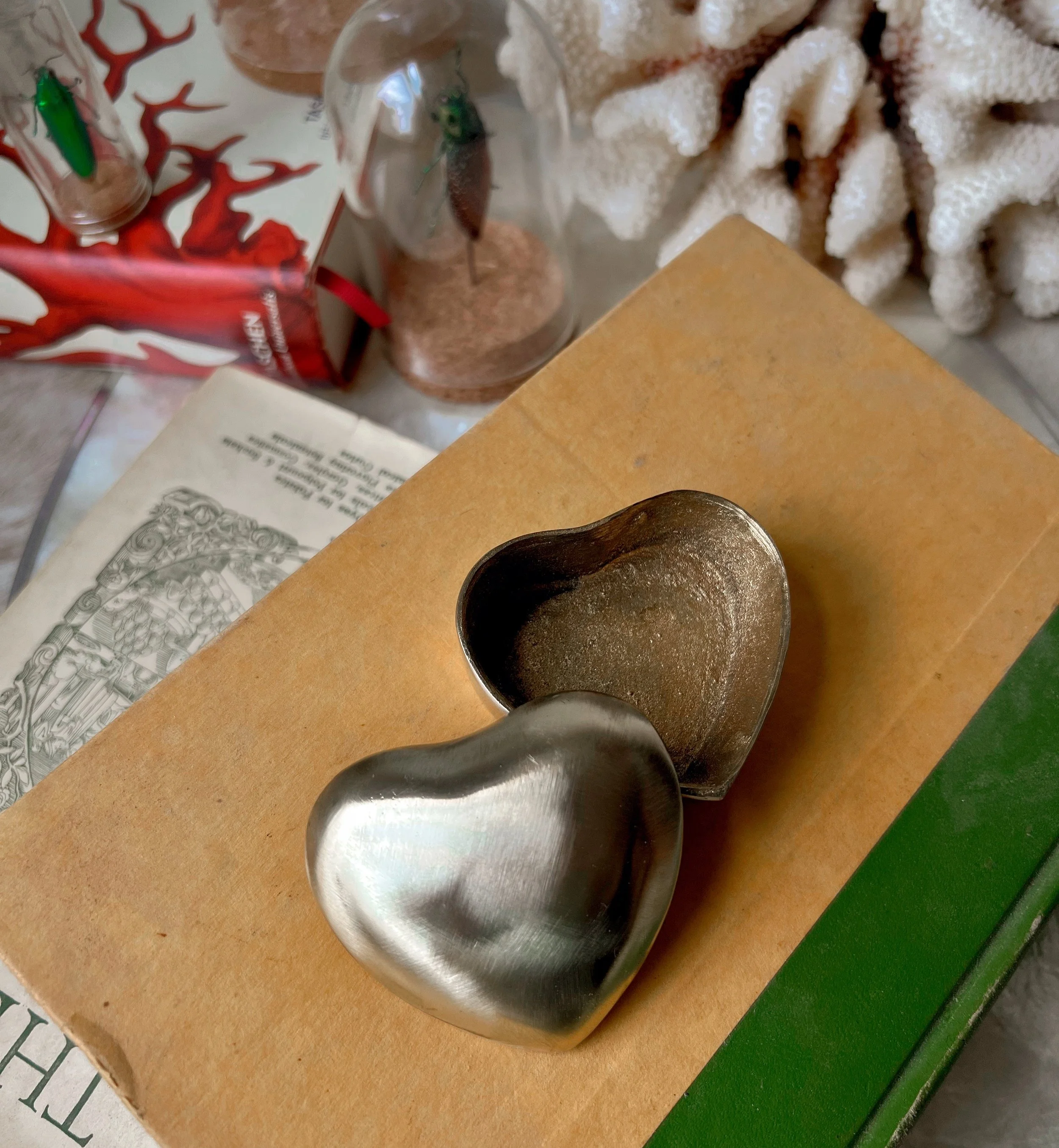 Vintage brass heart box