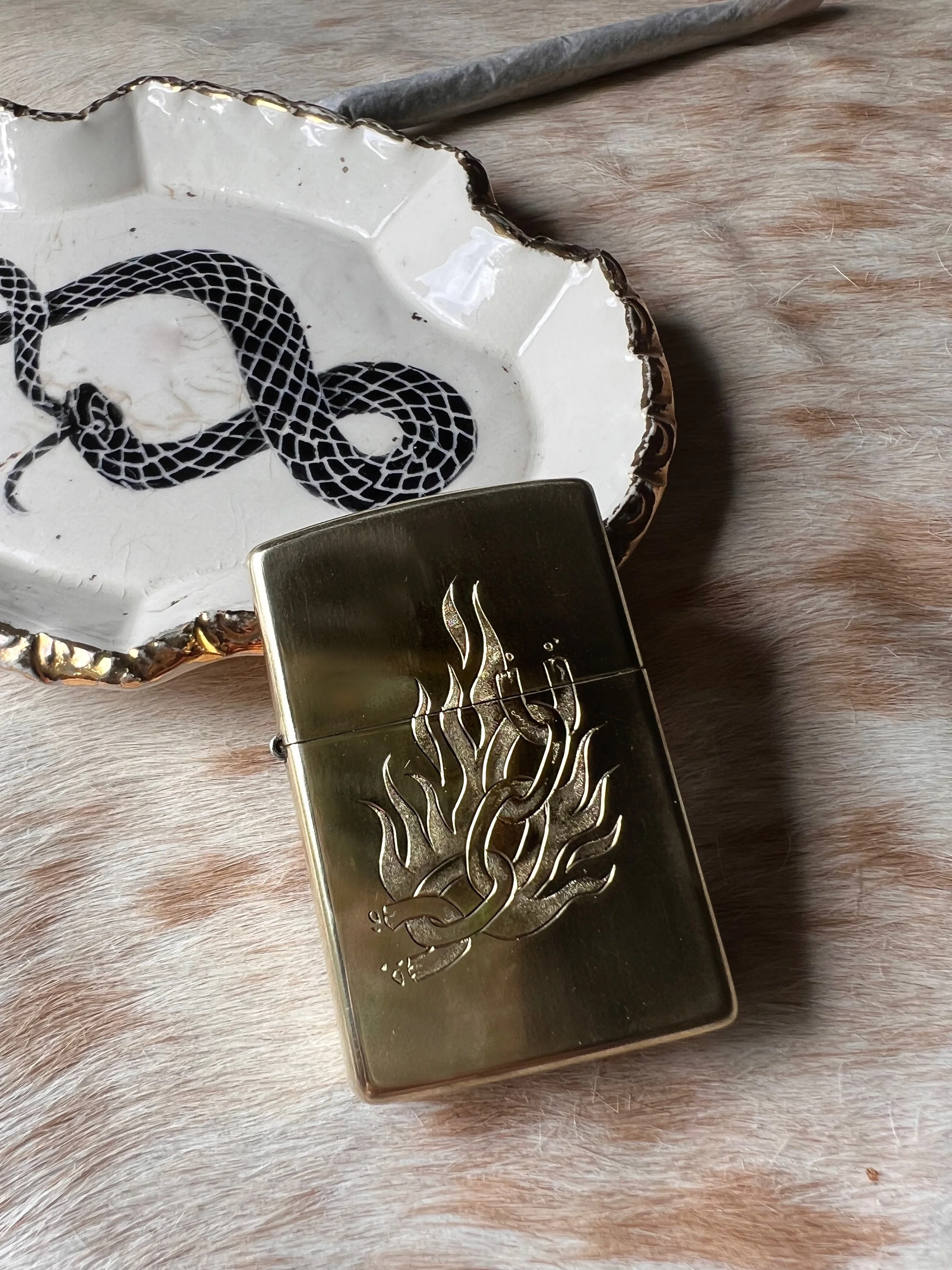 Hand engraved brass Zippo lighter, your choice of 4 images