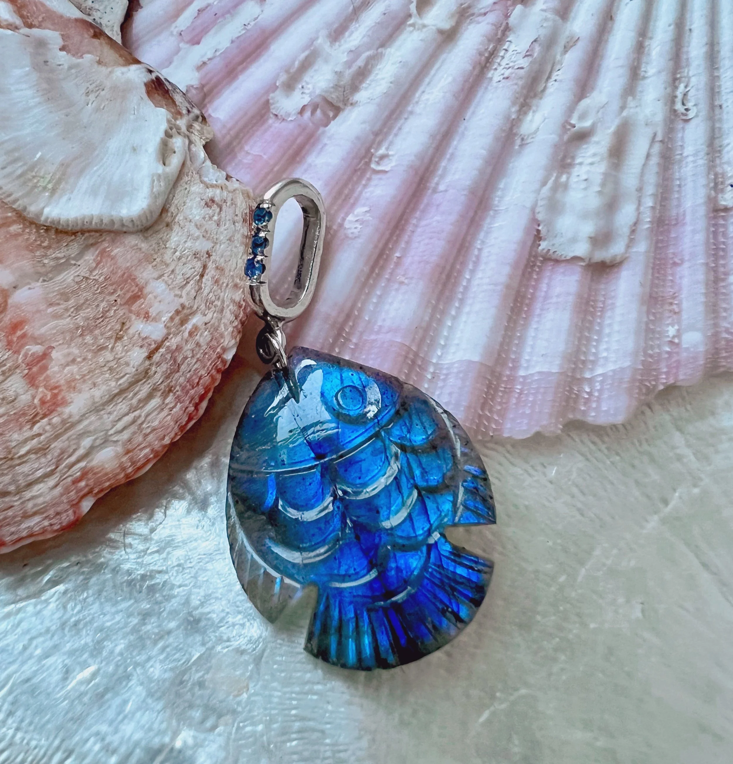 Gemstone fish pendant