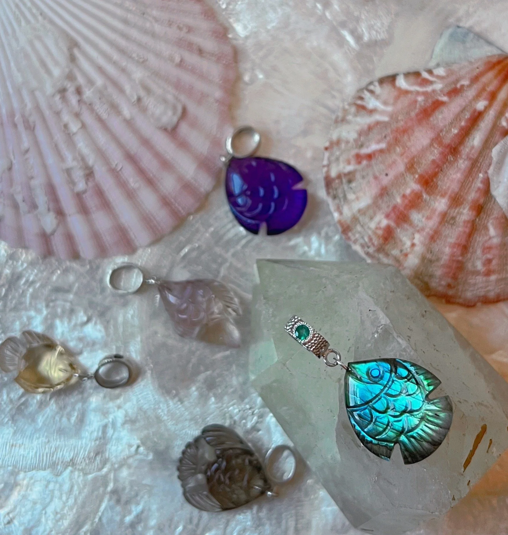 gemstone fish charm