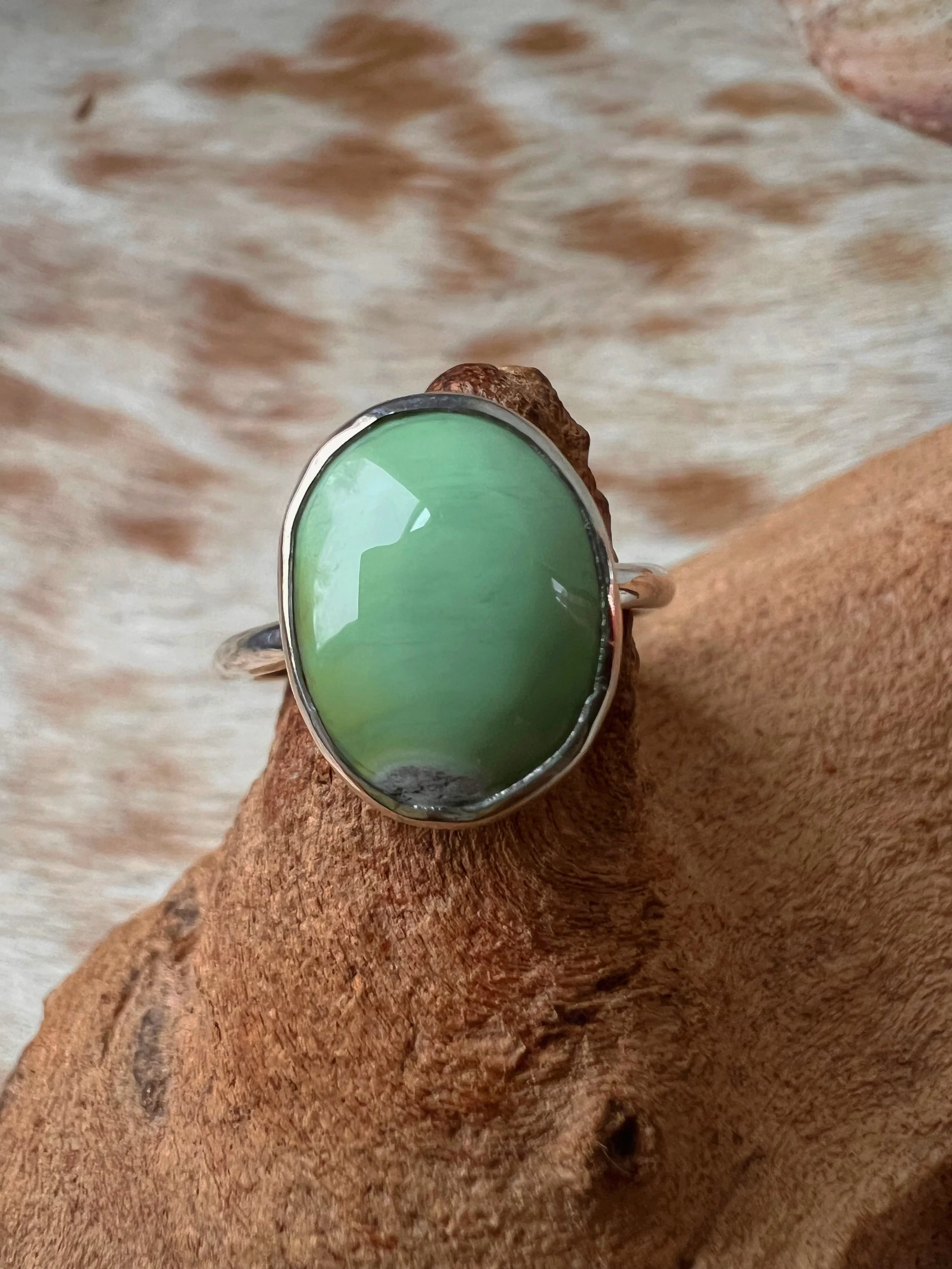 mint green variscite & silver ring