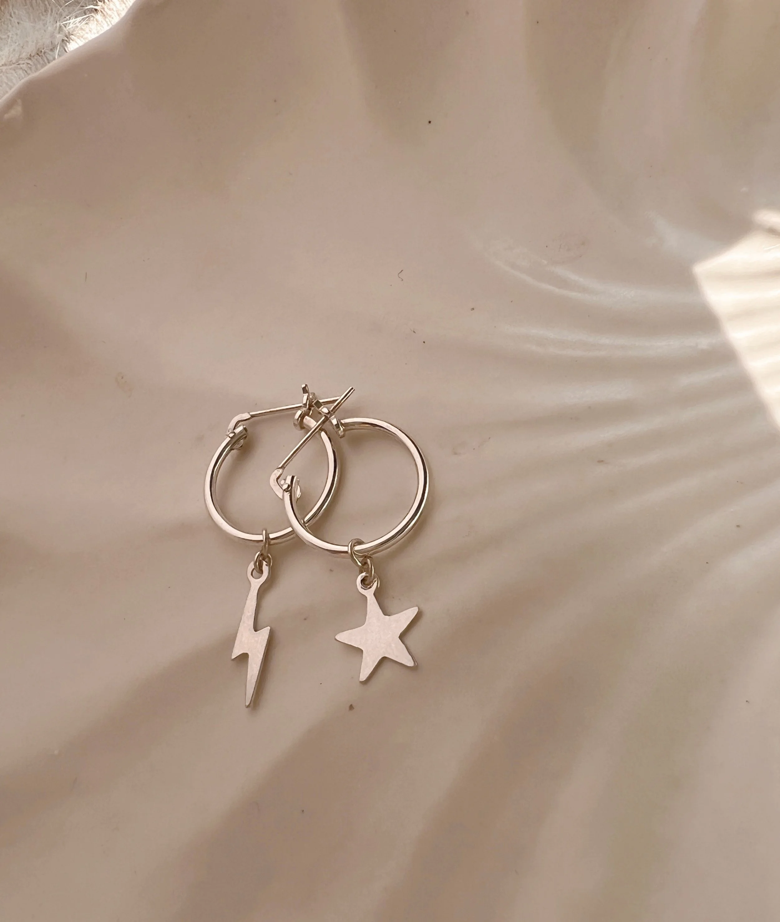 Sterling silver hoop earrings, your choice of charms