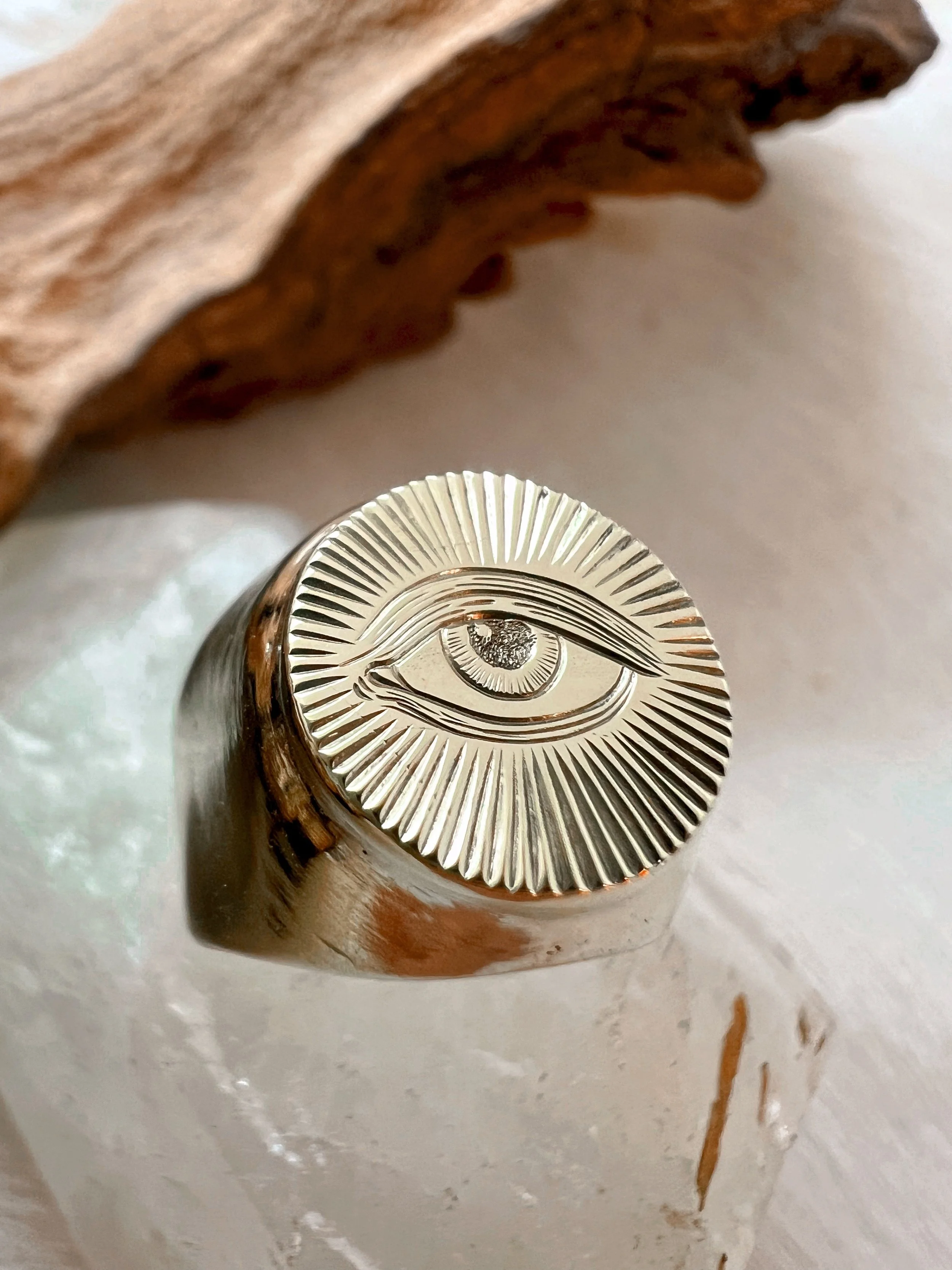 Engraved Eye Signet Ring