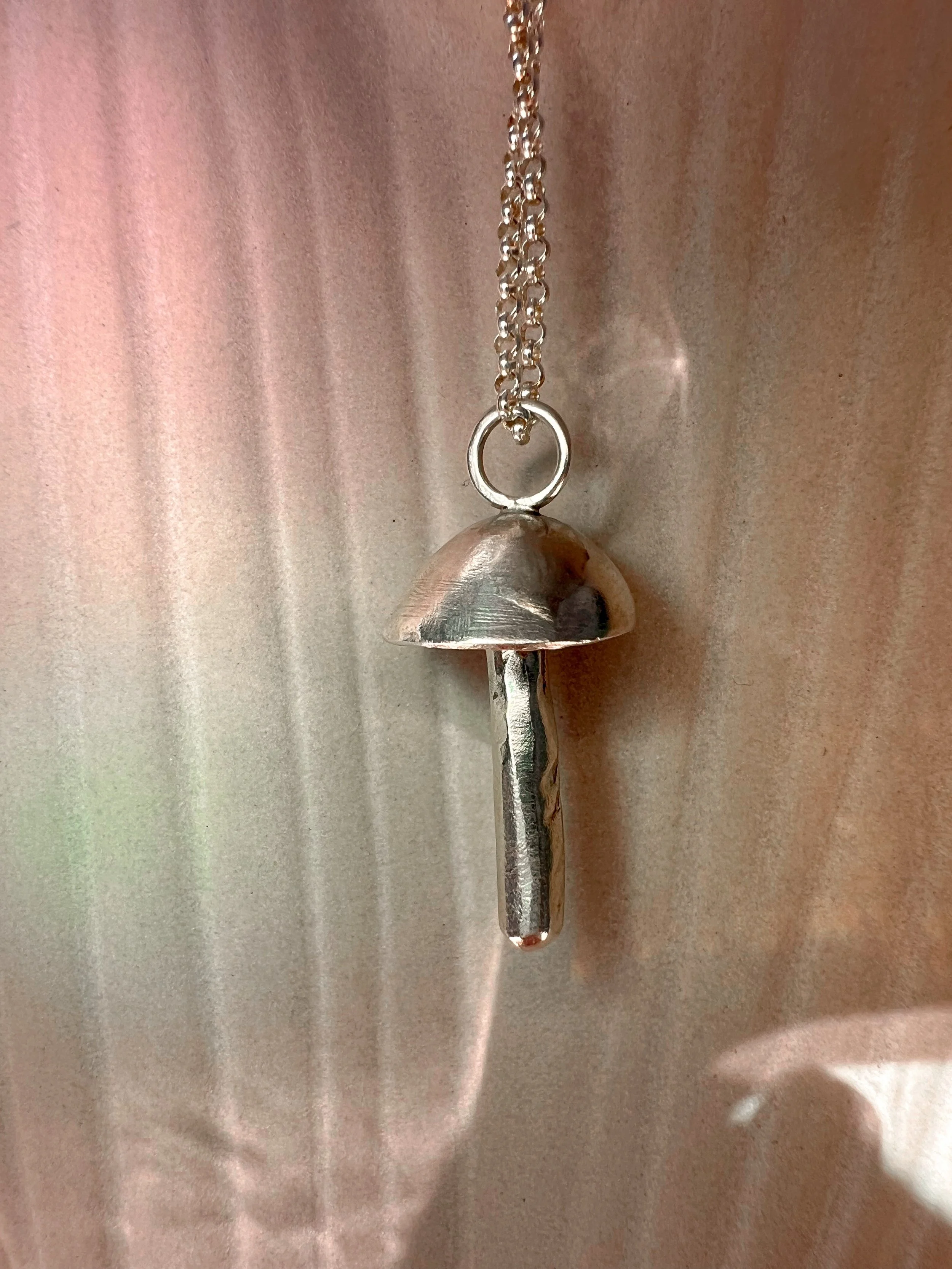 Silver Mushroom Necklace