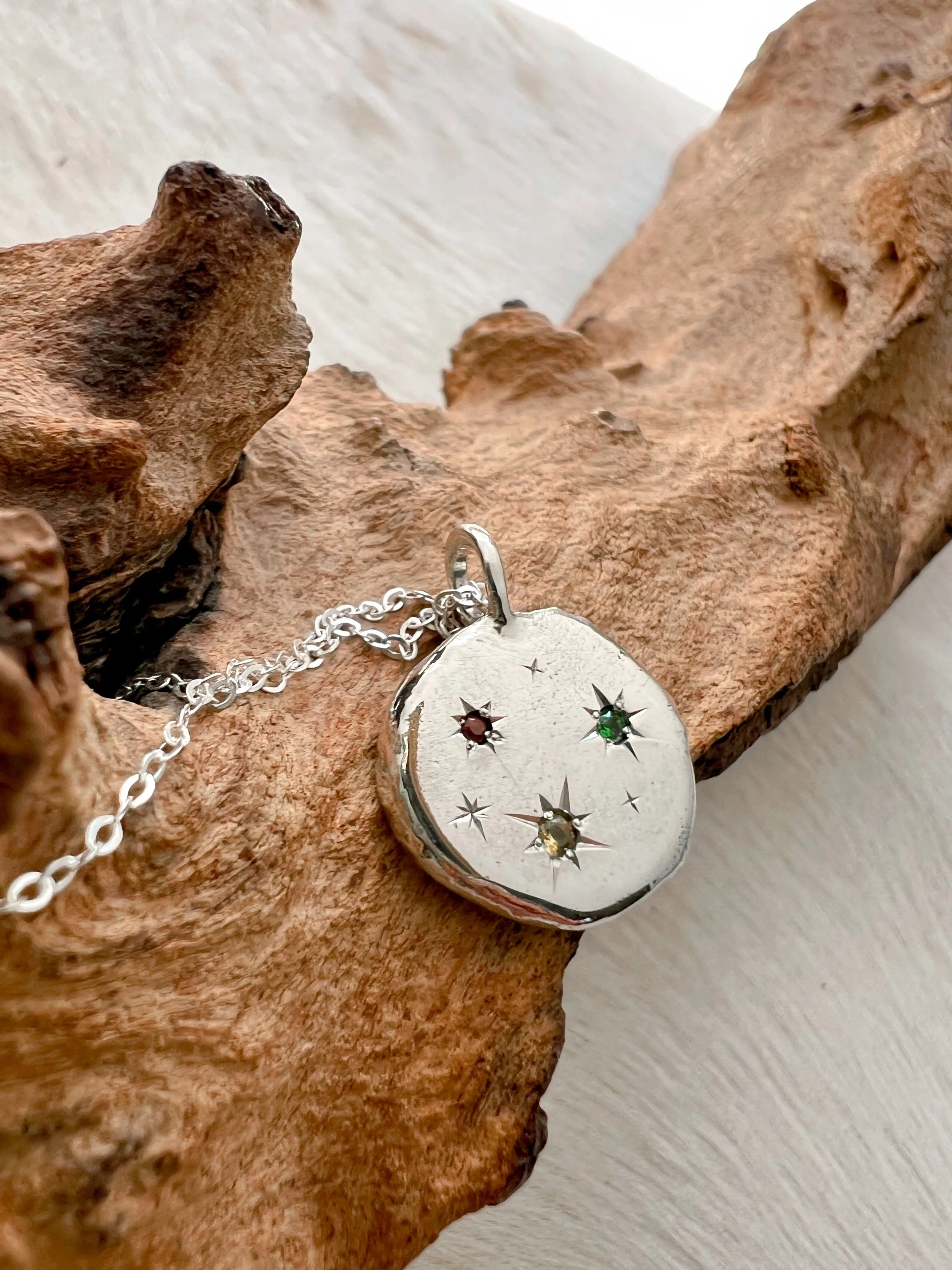 Gemstone star necklace