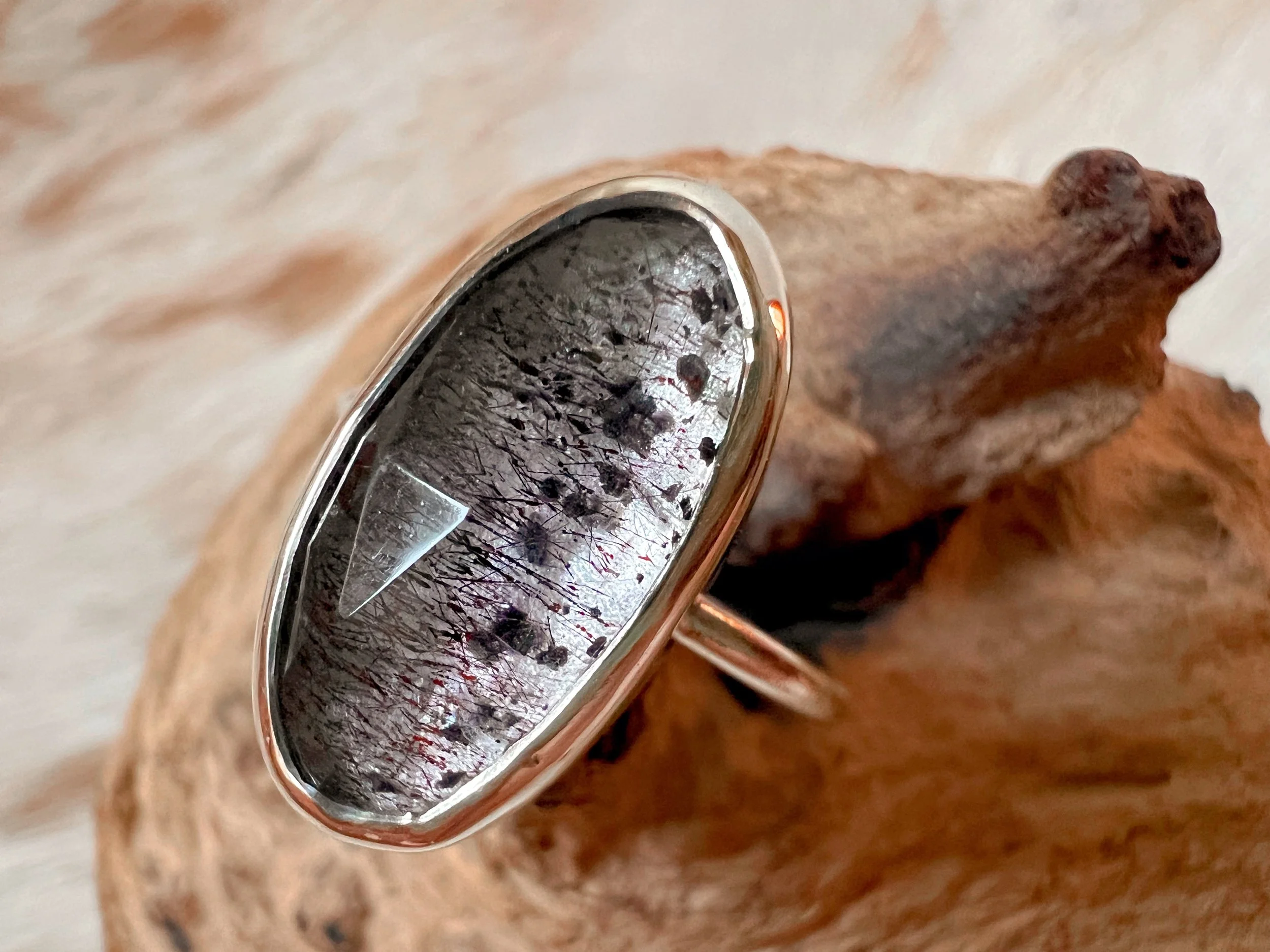 Oval Tourmalated Quartz ring