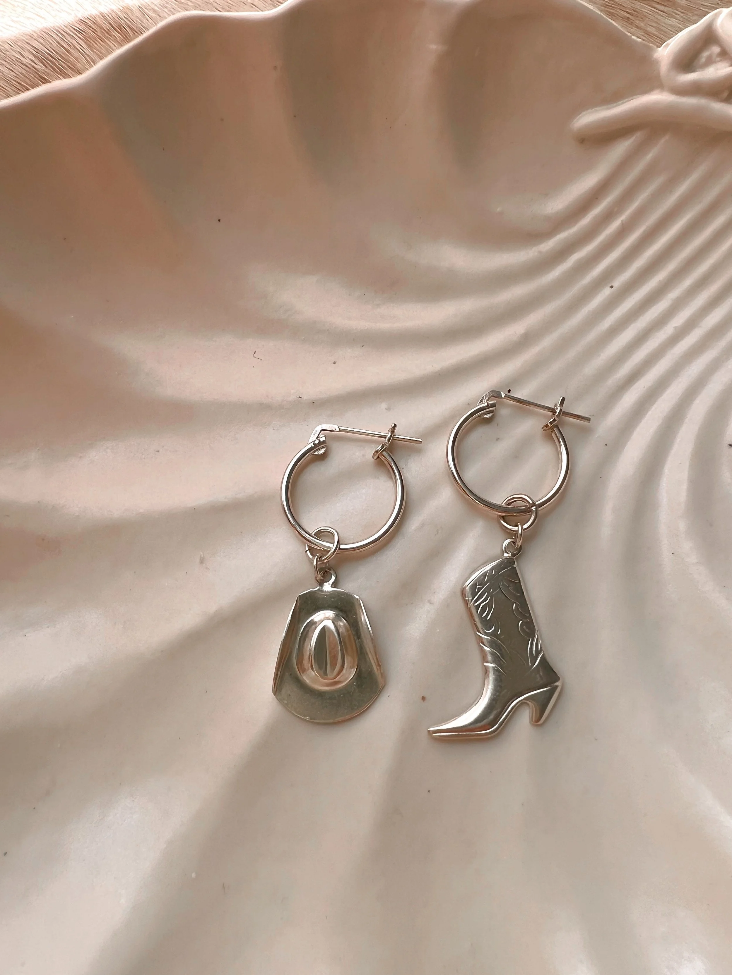 Sterling silver hoop earrings, your choice of charms