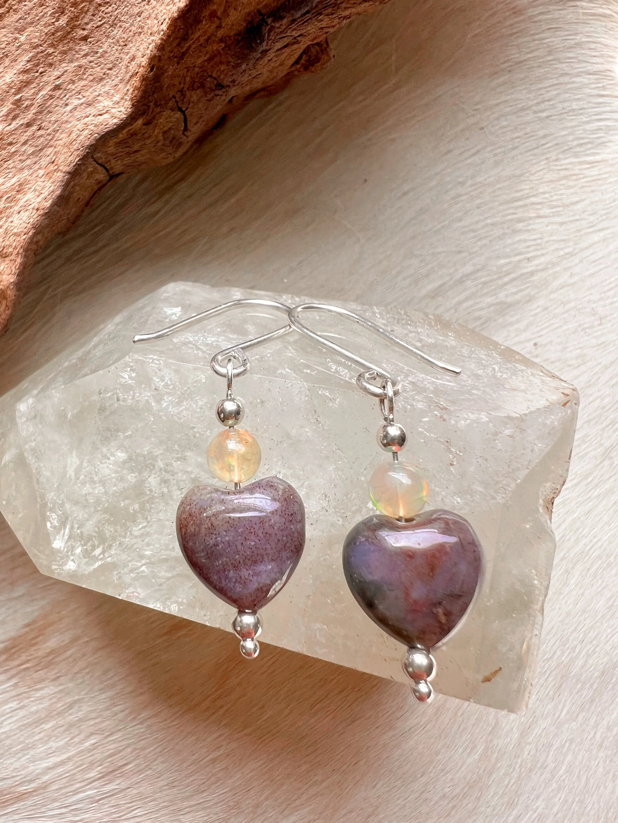 Dangle earrings with colorful gemstone beads on gold filled  hooks