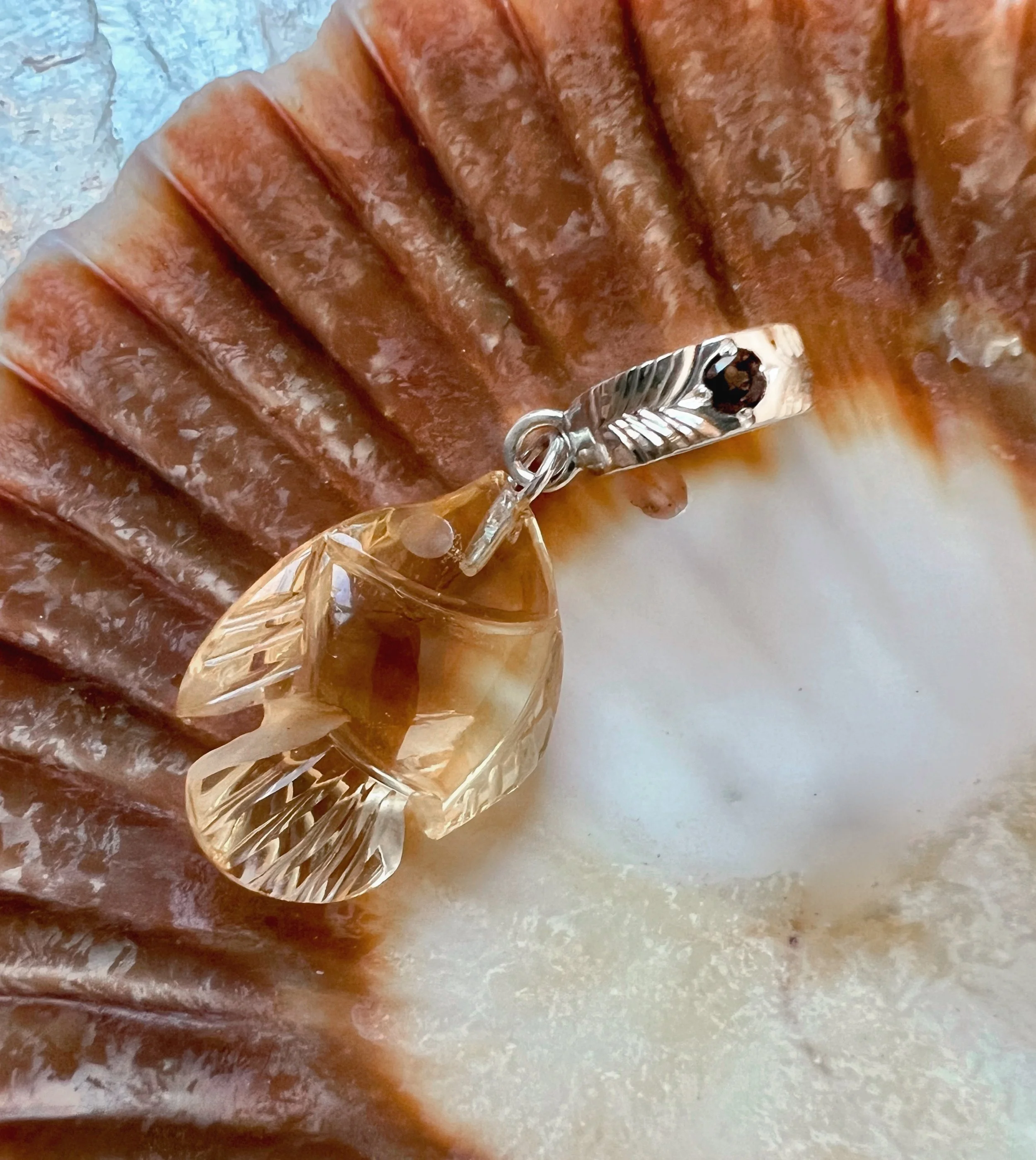gemstone fish pendant