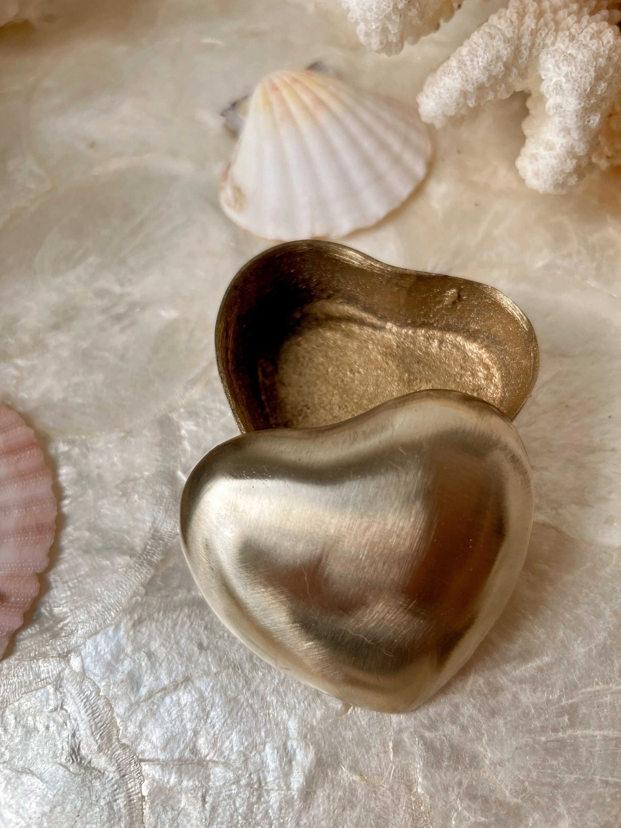 Vintage brass heart box