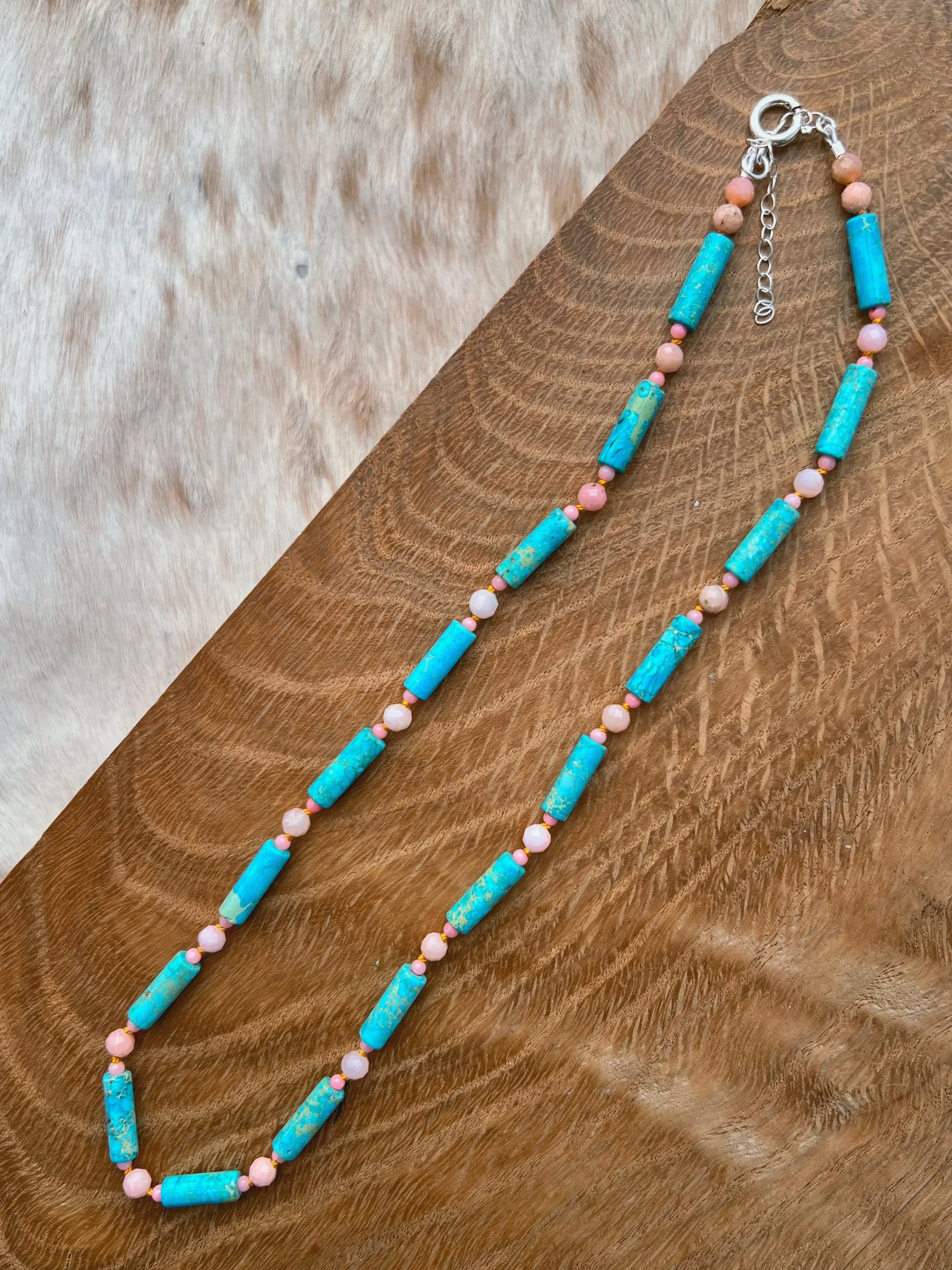 Beaded gemstone necklace