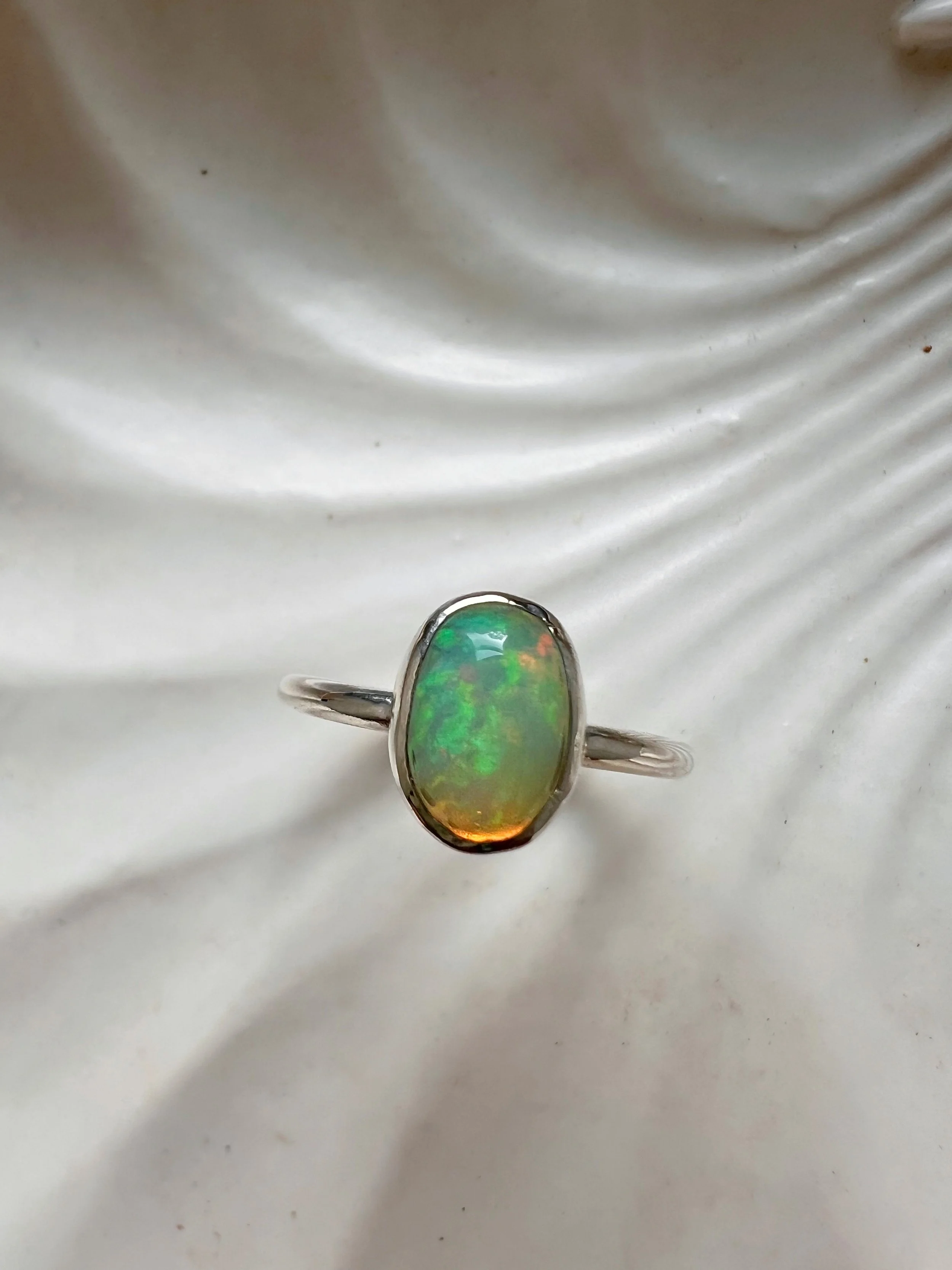 Ethiopian Opal & Silver Ring