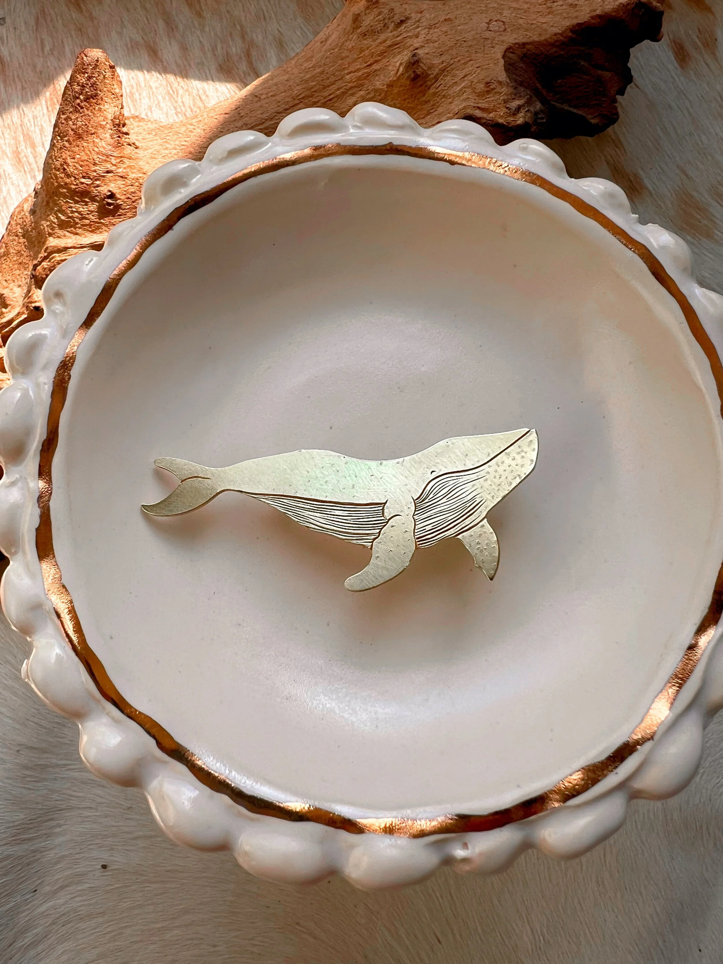 Brass Whale Pin