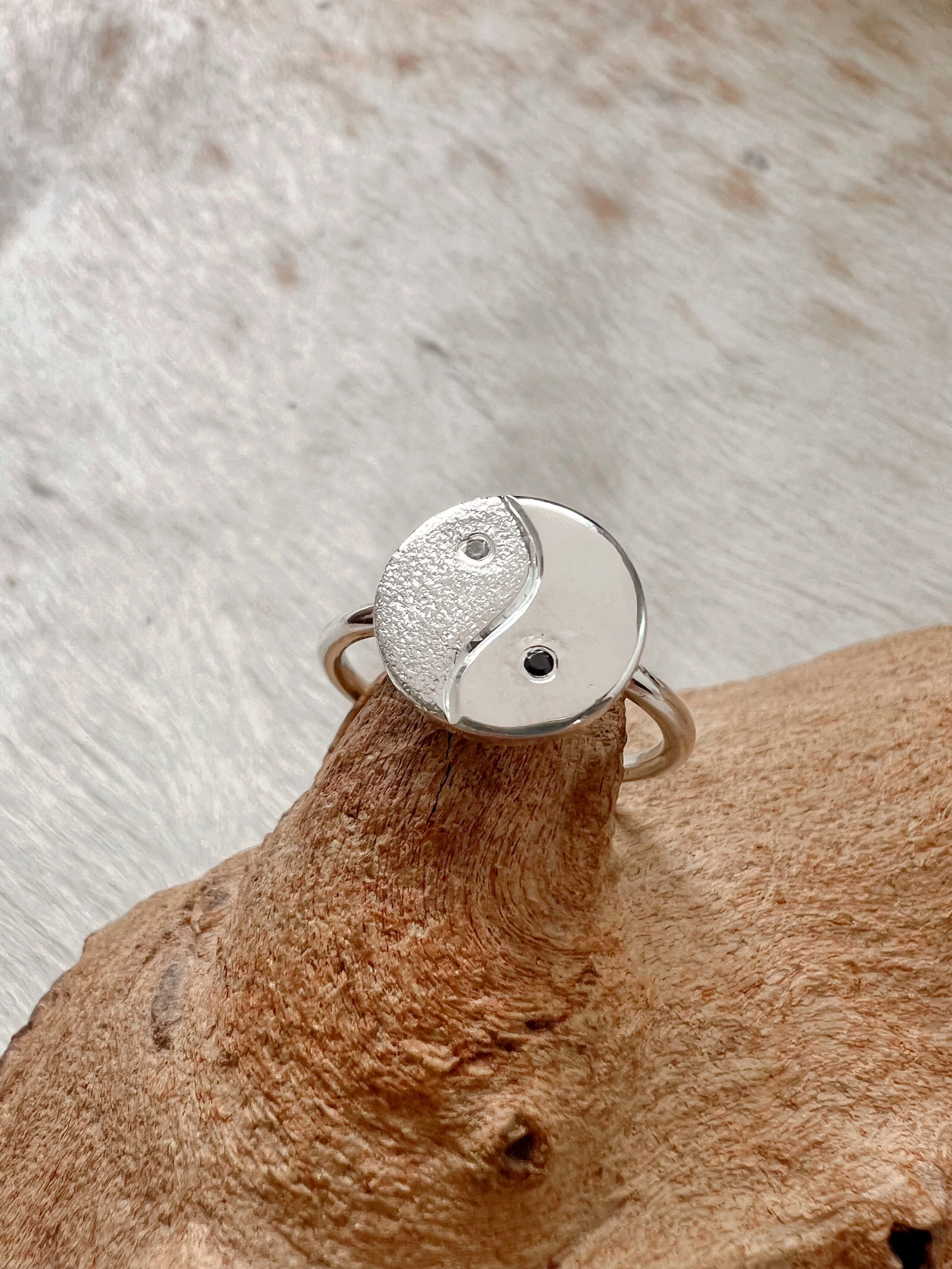 yin yang Silver ring