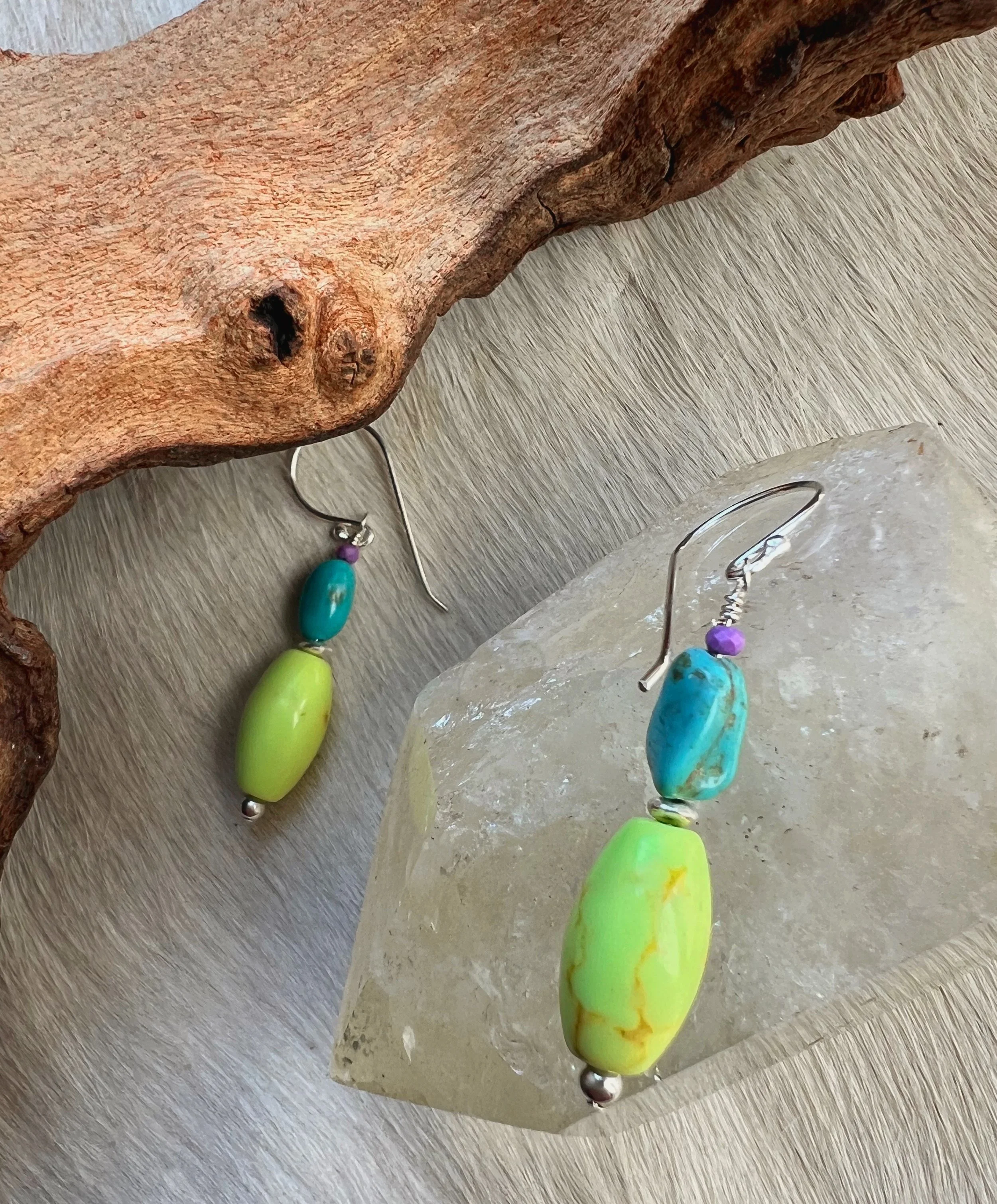 natural gemstone dangle earrings
