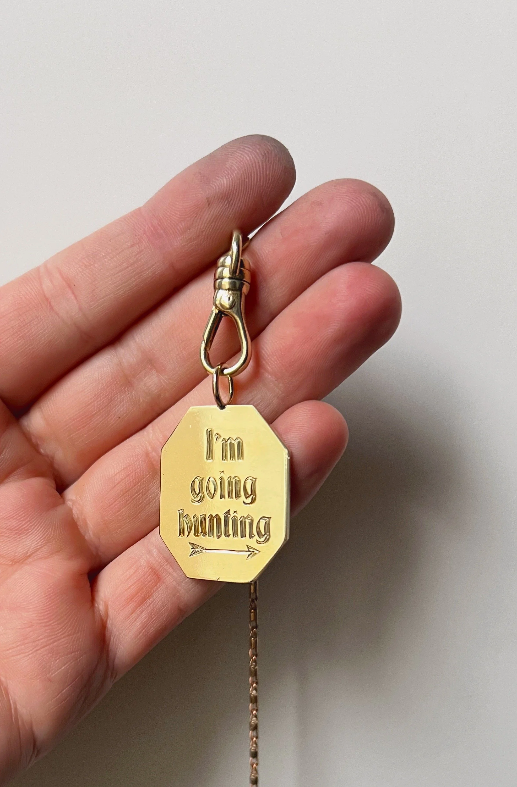engraved Bjork pendant