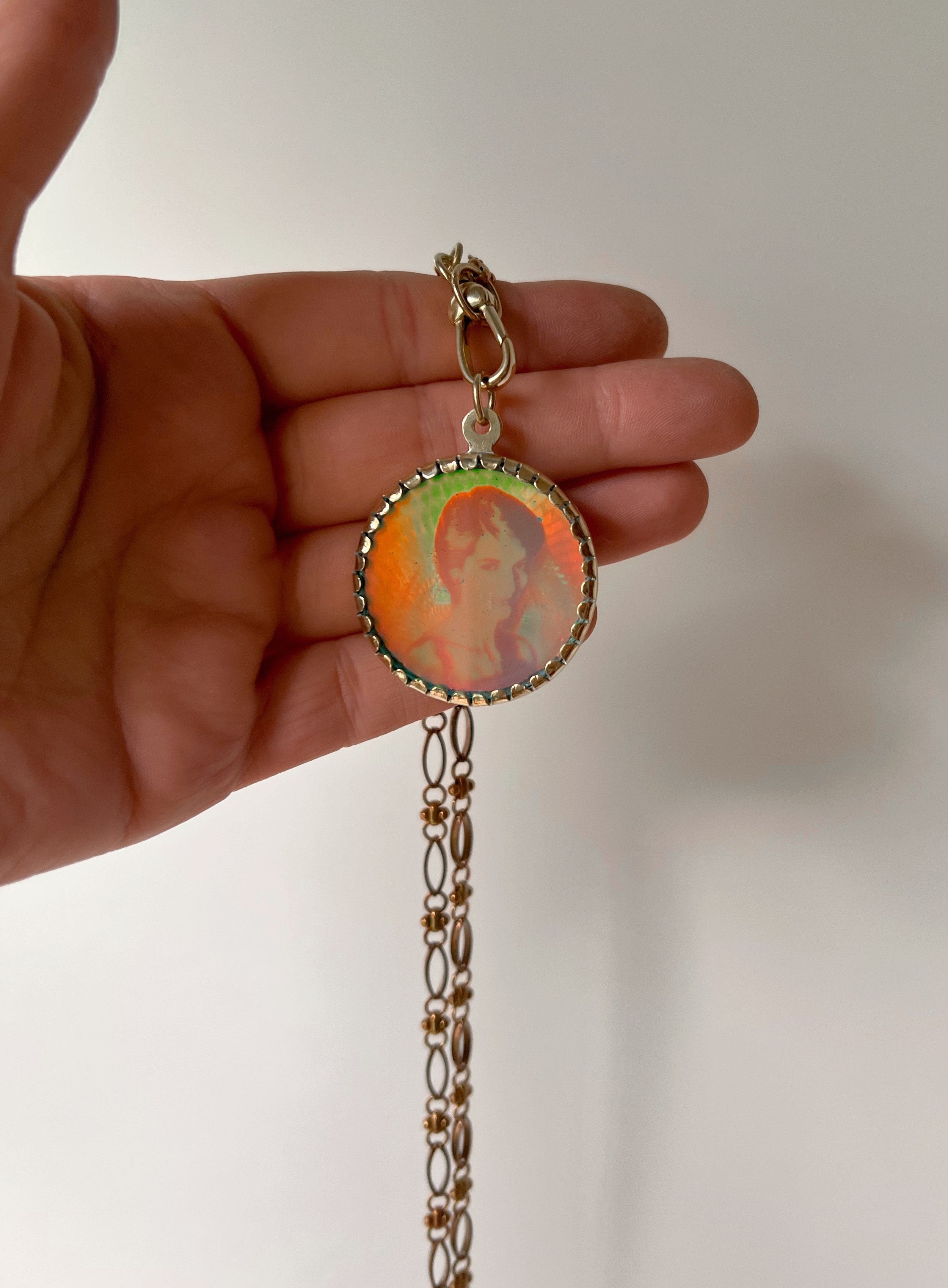 Glass hologram pendant