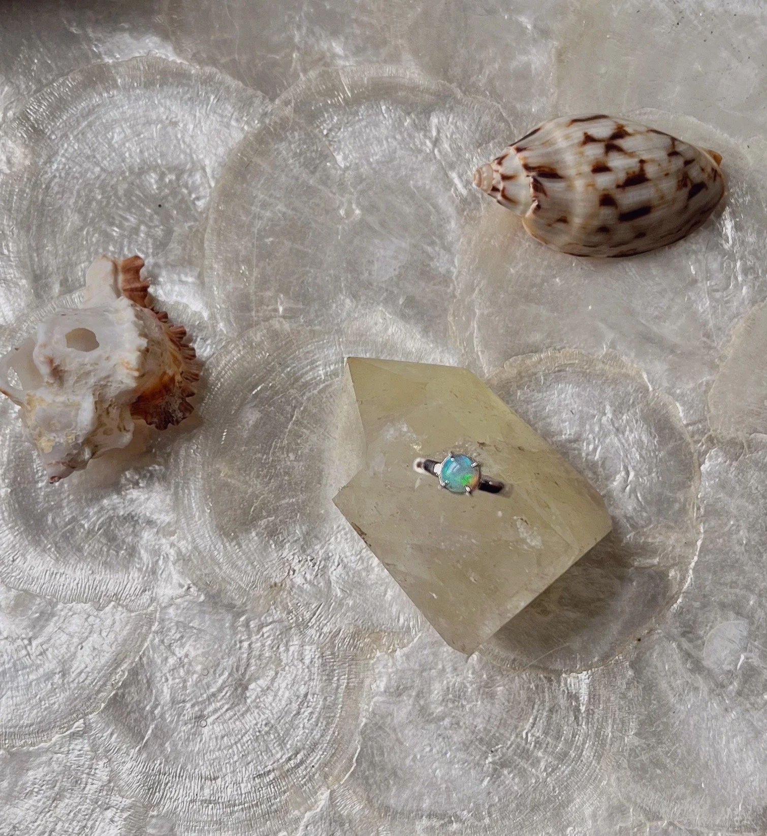 opal & silver ring