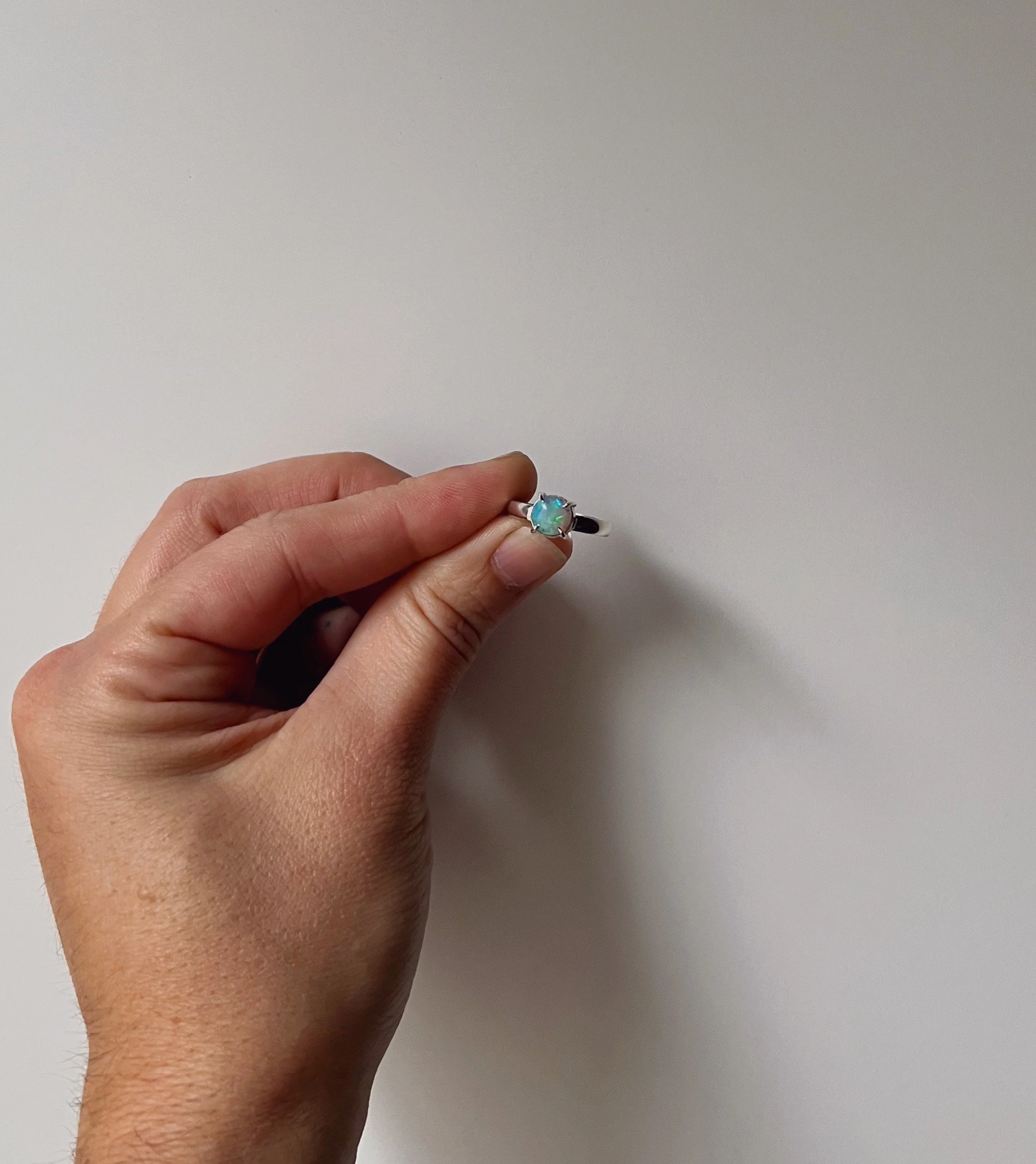 opal & silver ring