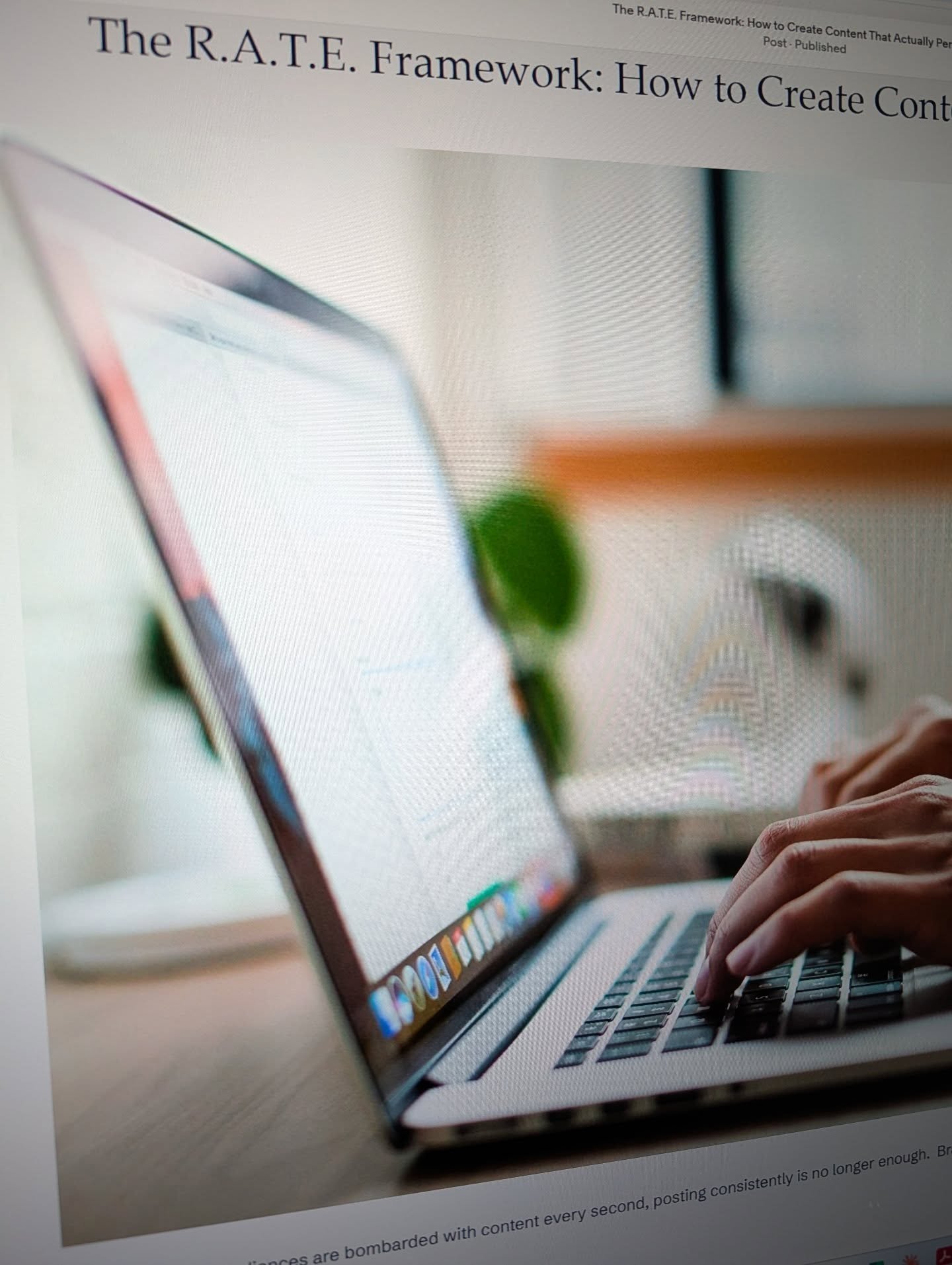 The newest article from MuirheadMedia is now available online.

Discover how the R.A.T.E. Framework can transform the way your business approaches content creation and social media marketing.

Strategic content isn&rsquo;t about posting more &mdash; 