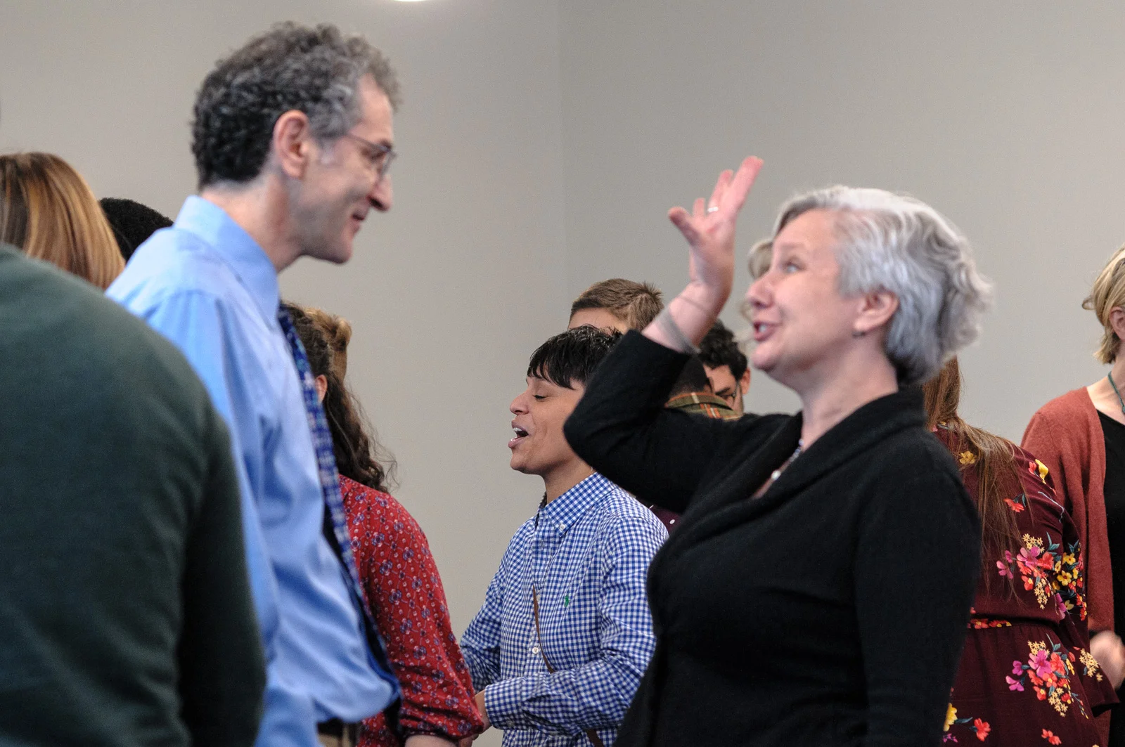 Performance educators and program participants engaged in Creative Introductions.